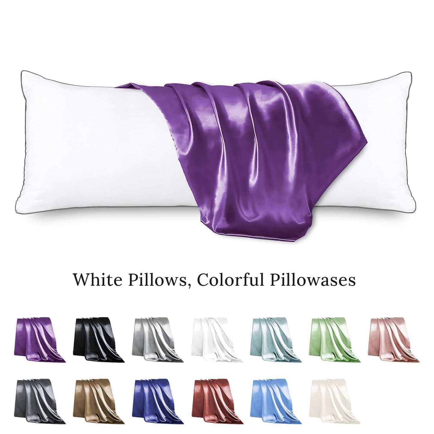 HUXMEYSON Satin Body Pillow — Grey