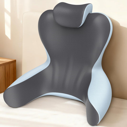 Bed Rest Reading Pillow — Grey & Dark Grey