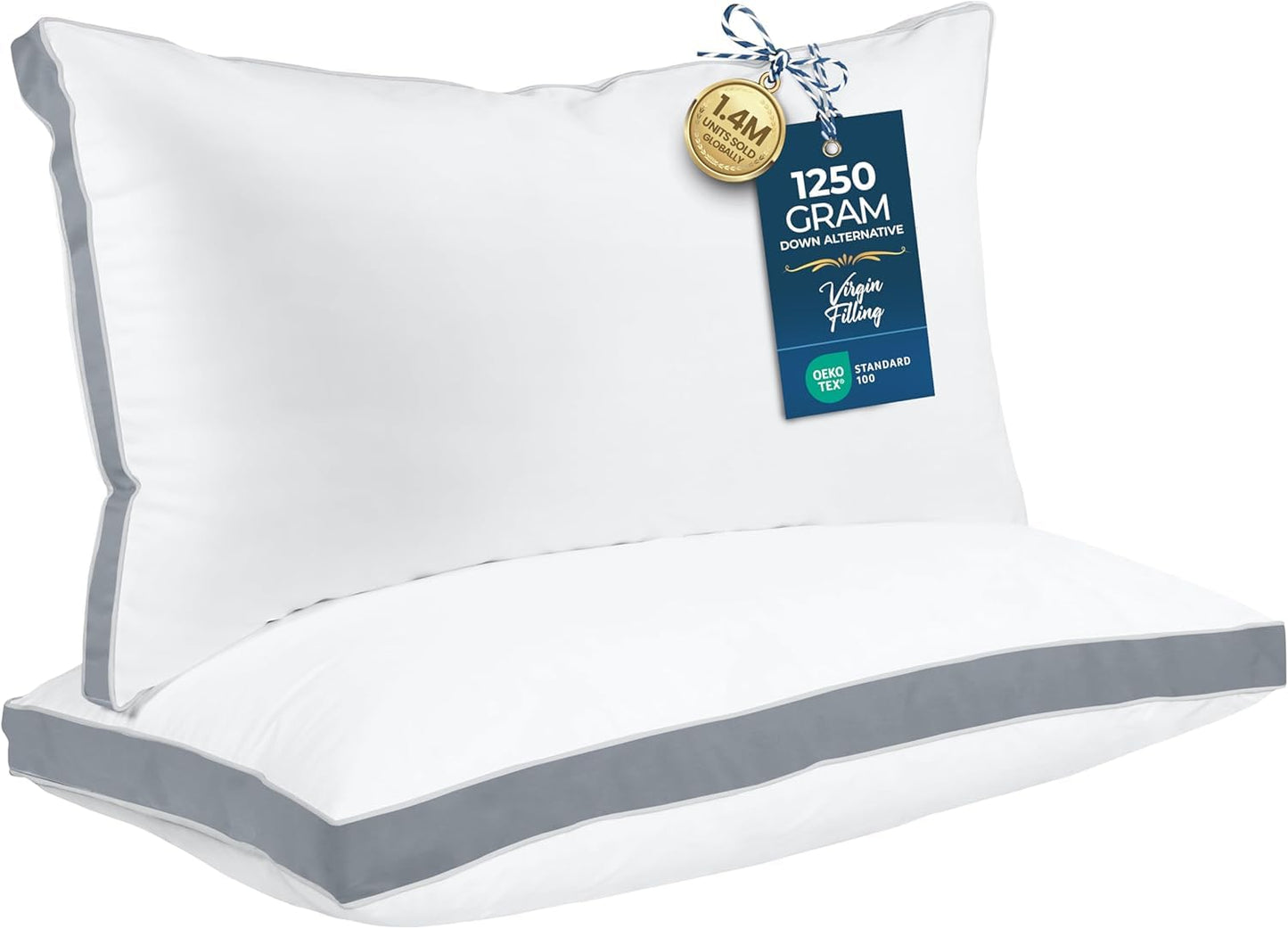 Utopia Down Alternative Pillows — White, Queen (Set of 2)