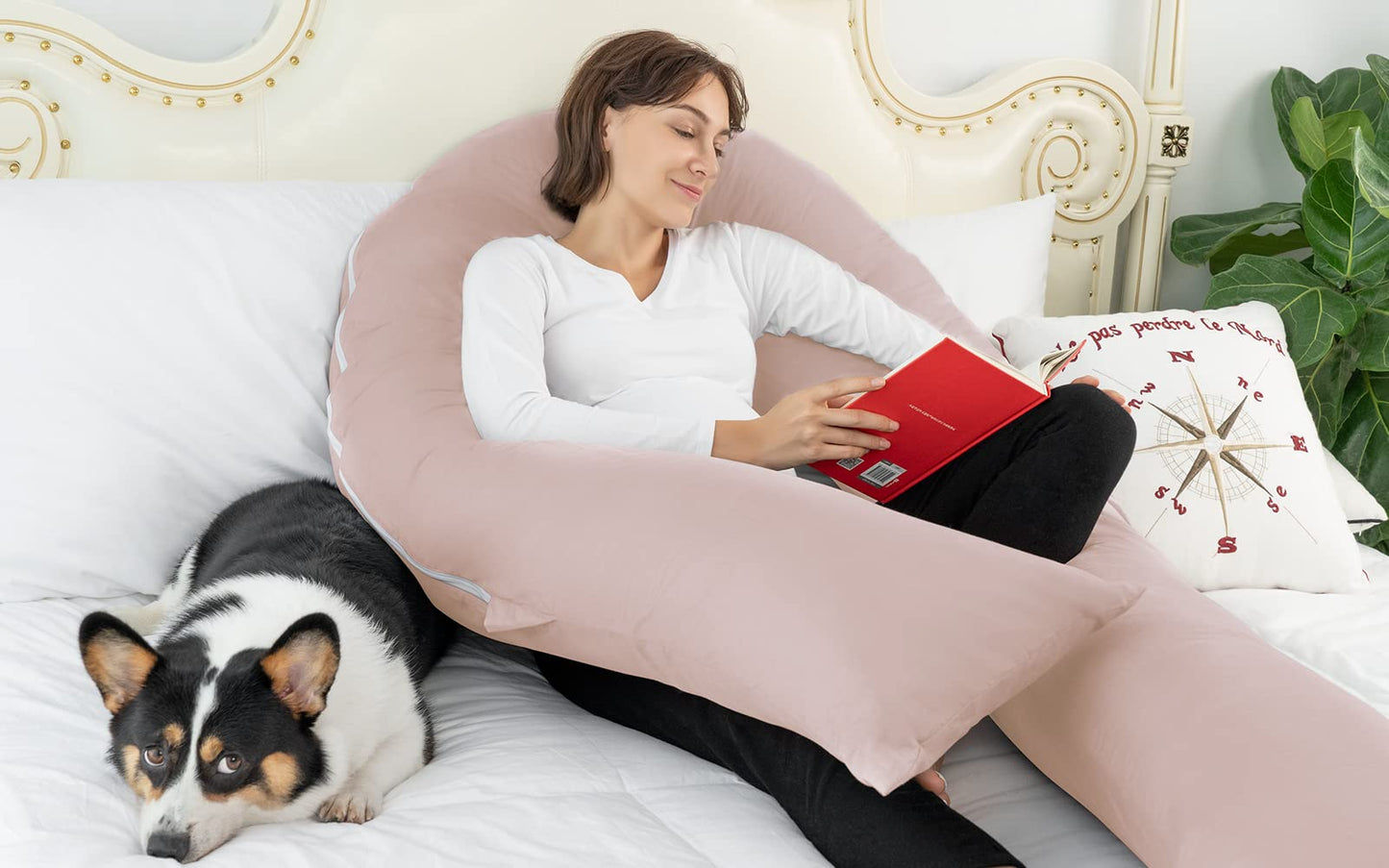 MeiZ Full Body Pregnancy Pillow — Grey