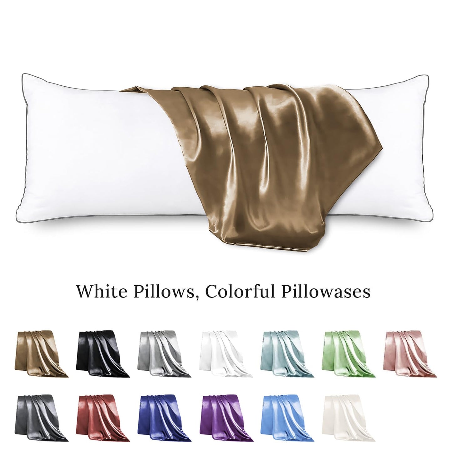 HUXMEYSON Satin Body Pillow — Grey