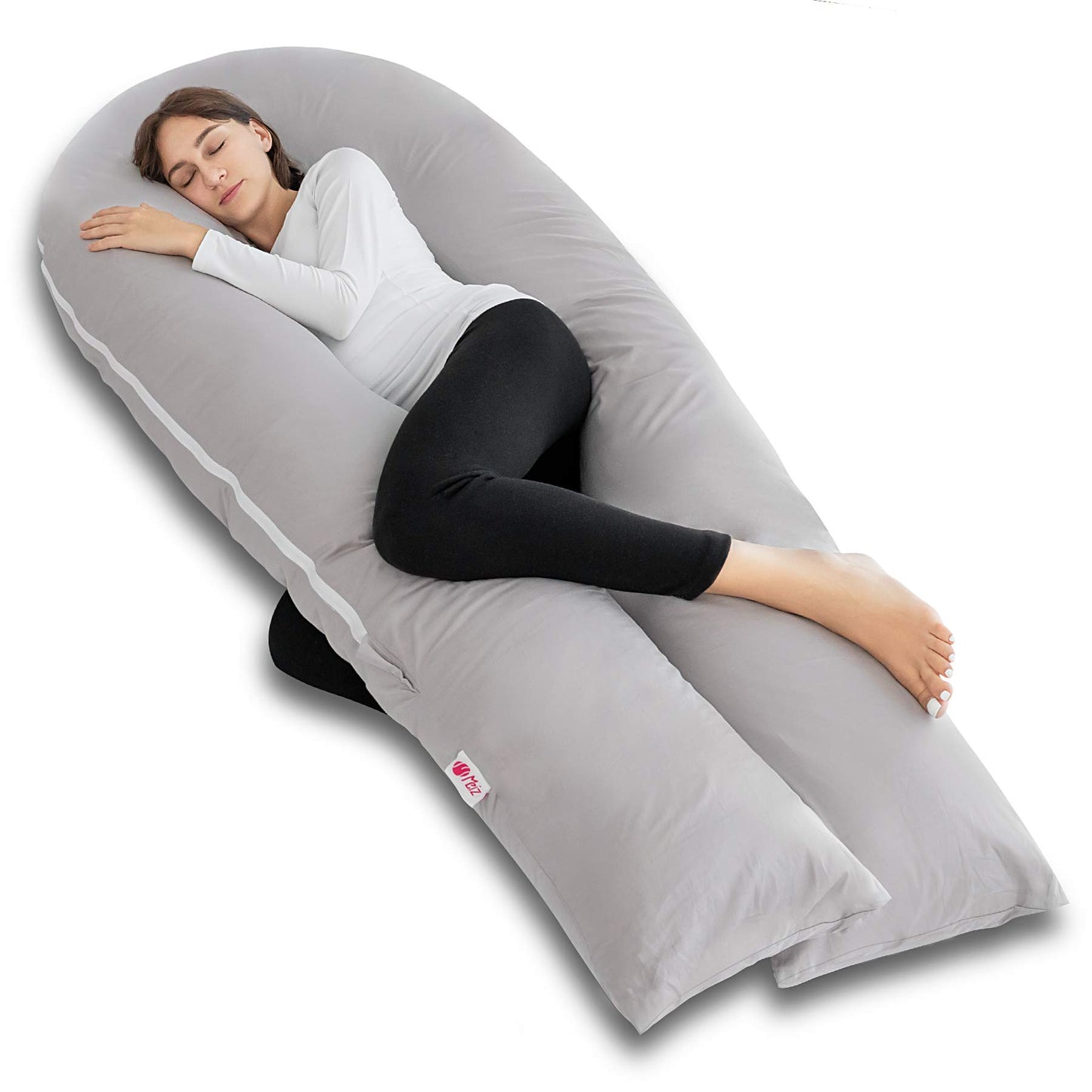 MeiZ Full Body Pregnancy Pillow — Grey