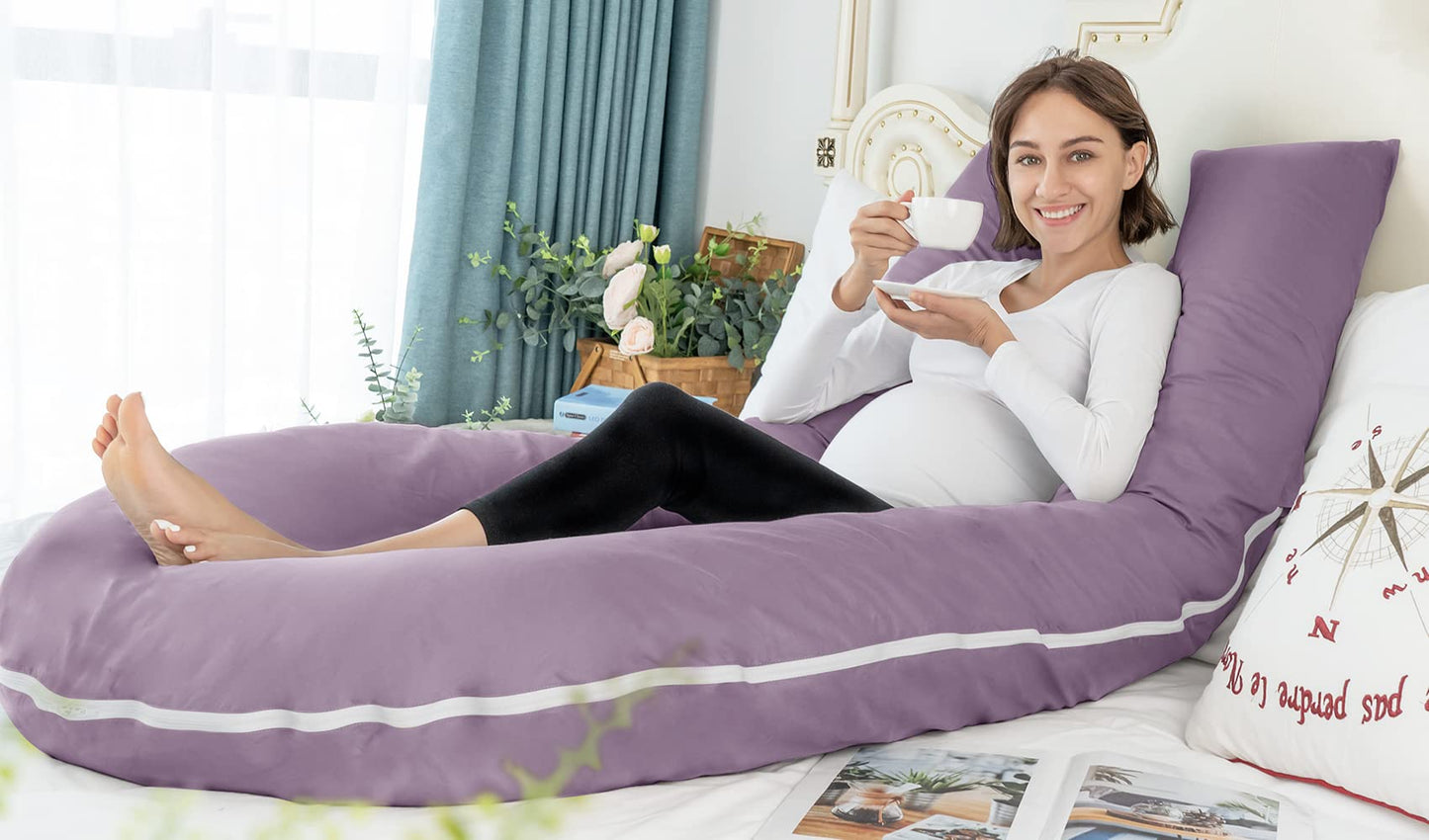 MeiZ Full Body Pregnancy Pillow — Grey