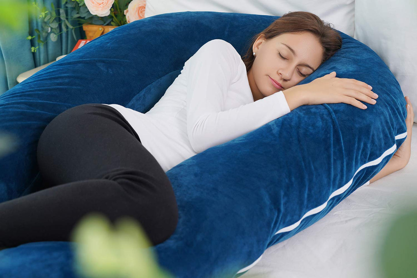 MeiZ Full Body Pregnancy Pillow — Grey