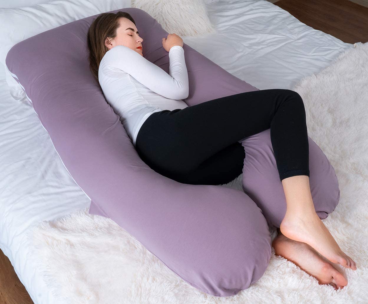 MeiZ Full Body Pregnancy Pillow — Grey