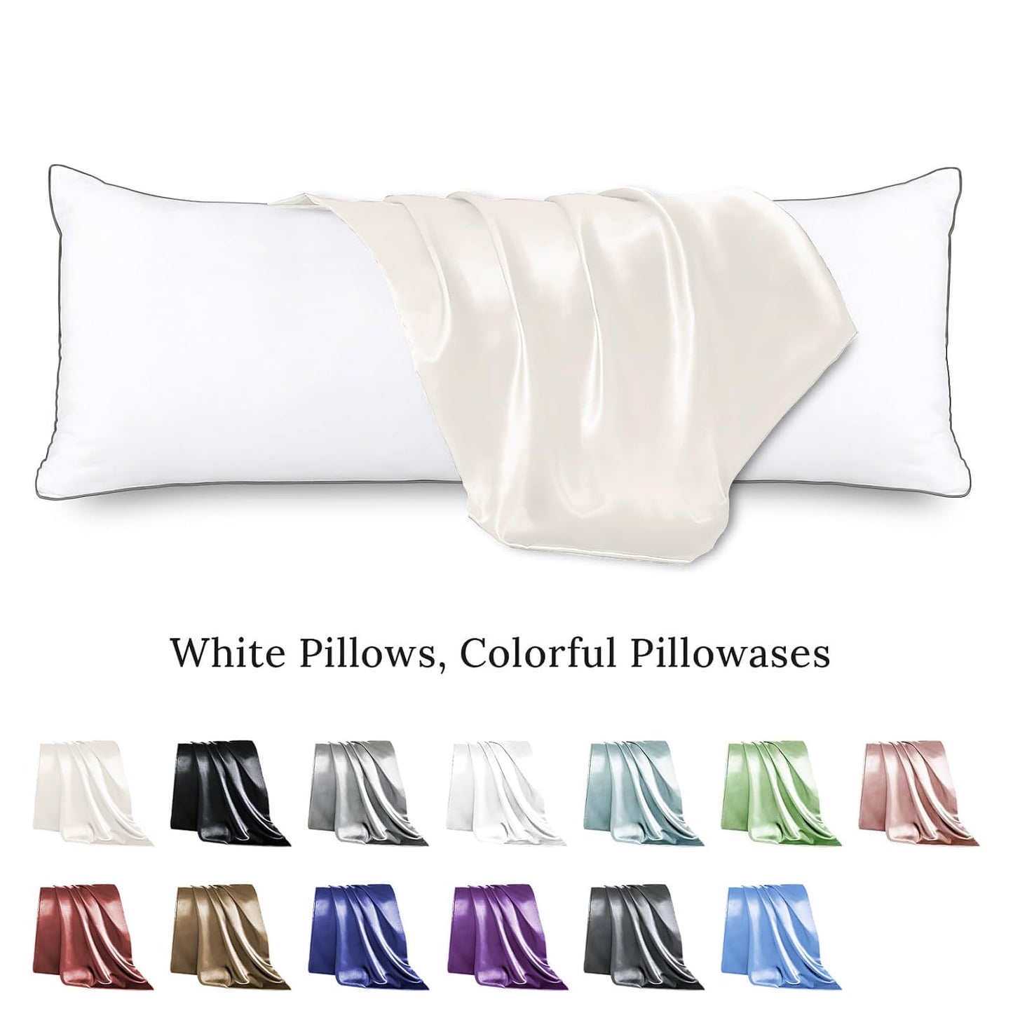 HUXMEYSON Satin Body Pillow — Grey
