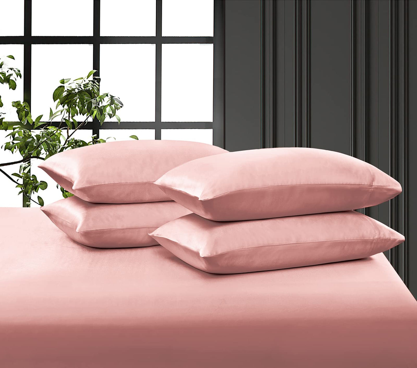 P Pothuiny Satin Sheet Set — Burgundy, Queen