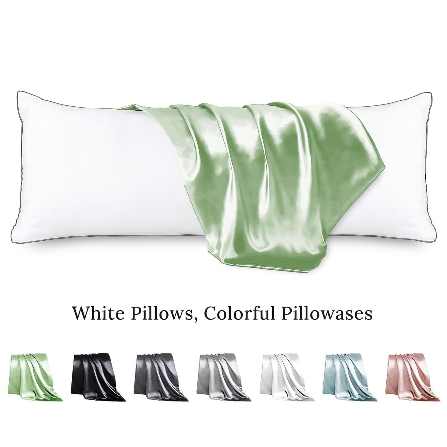 HUXMEYSON Satin Body Pillow — Grey