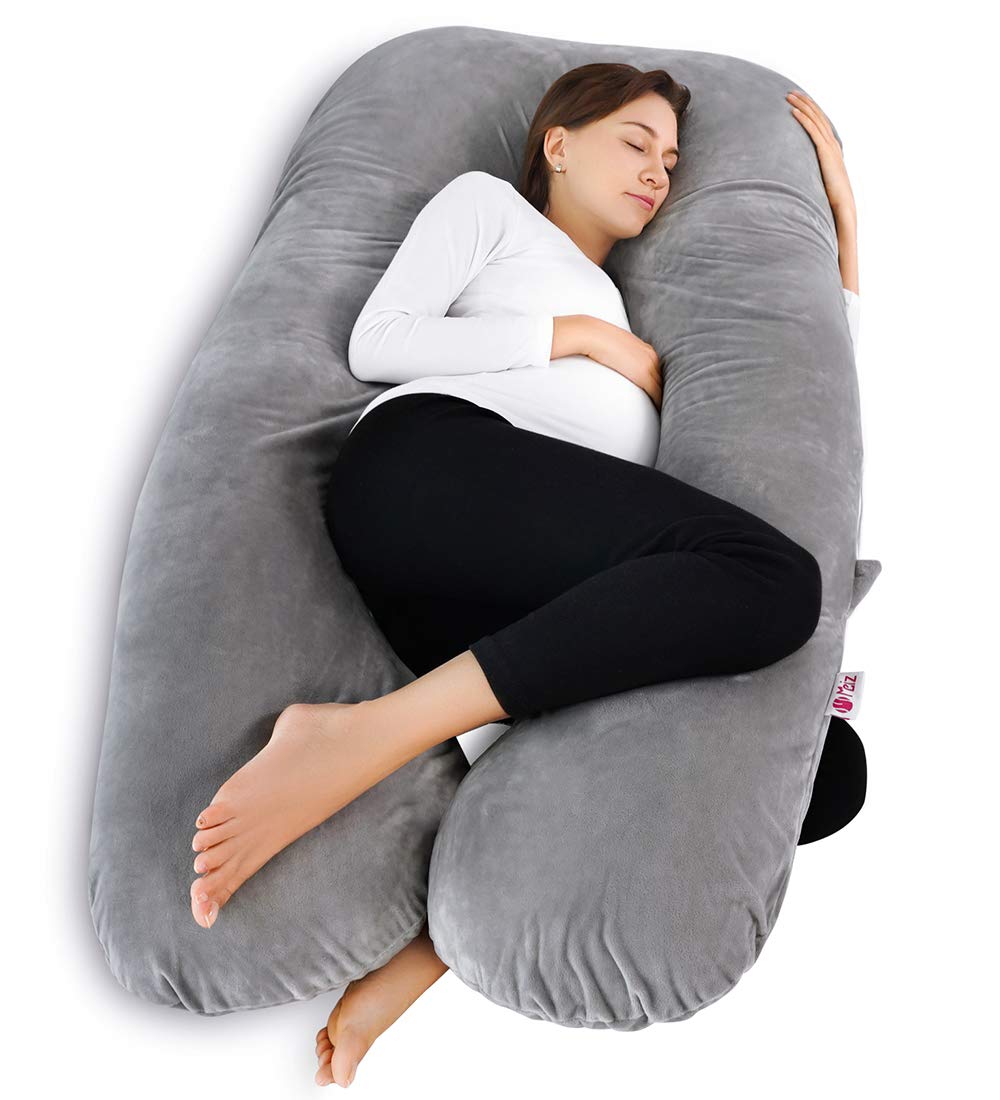 MeiZ Full Body Pregnancy Pillow — Grey