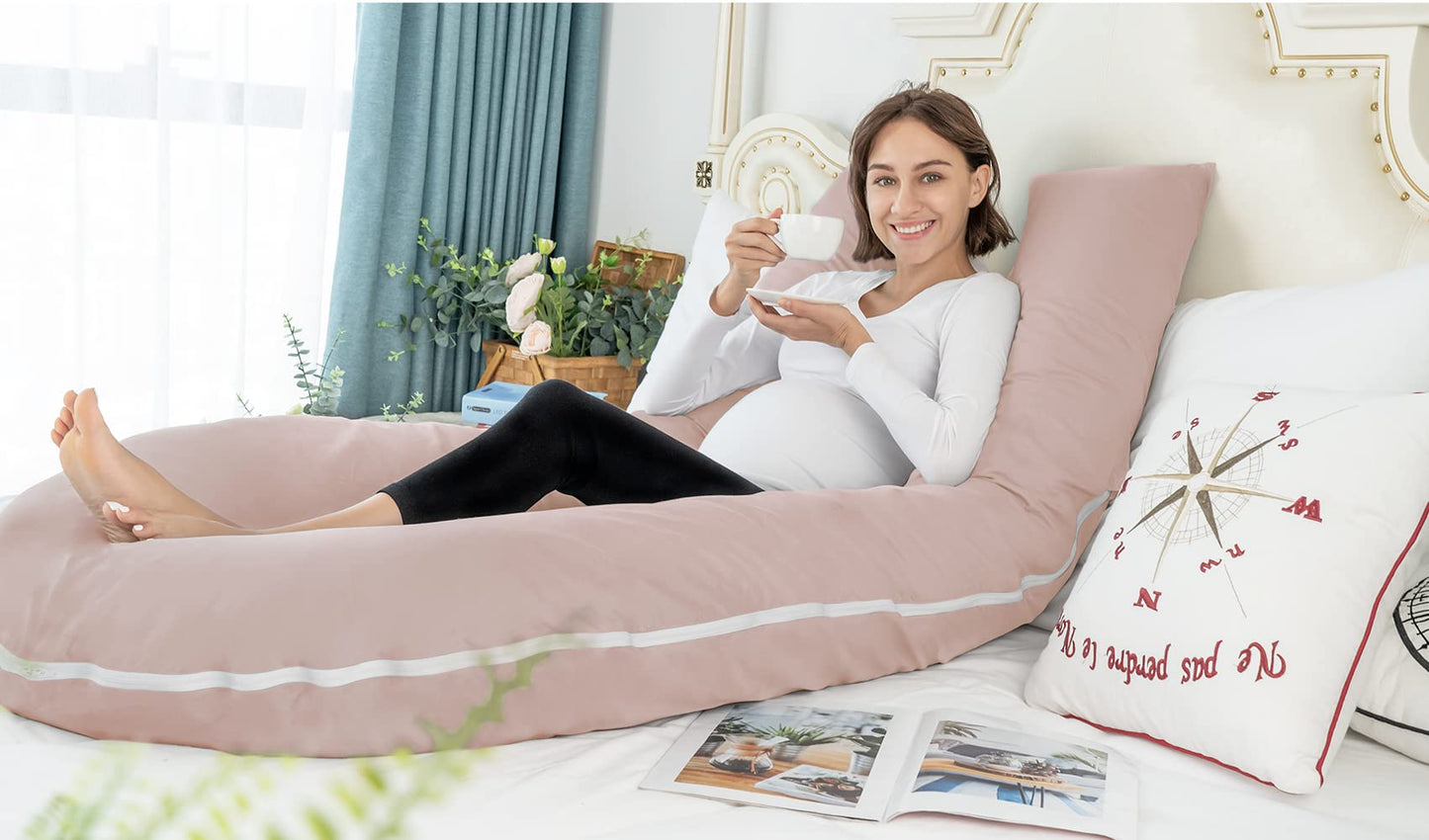 MeiZ Full Body Pregnancy Pillow — Grey