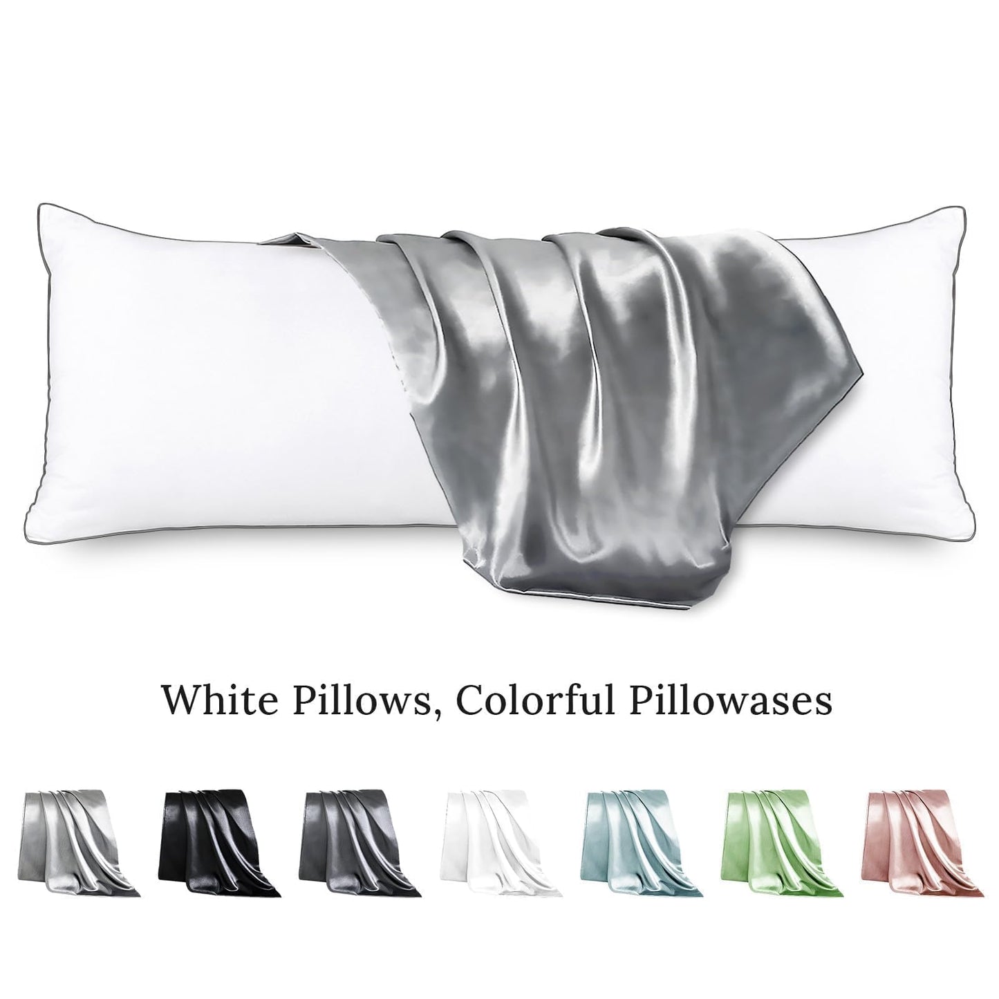 HUXMEYSON Satin Body Pillow — Grey