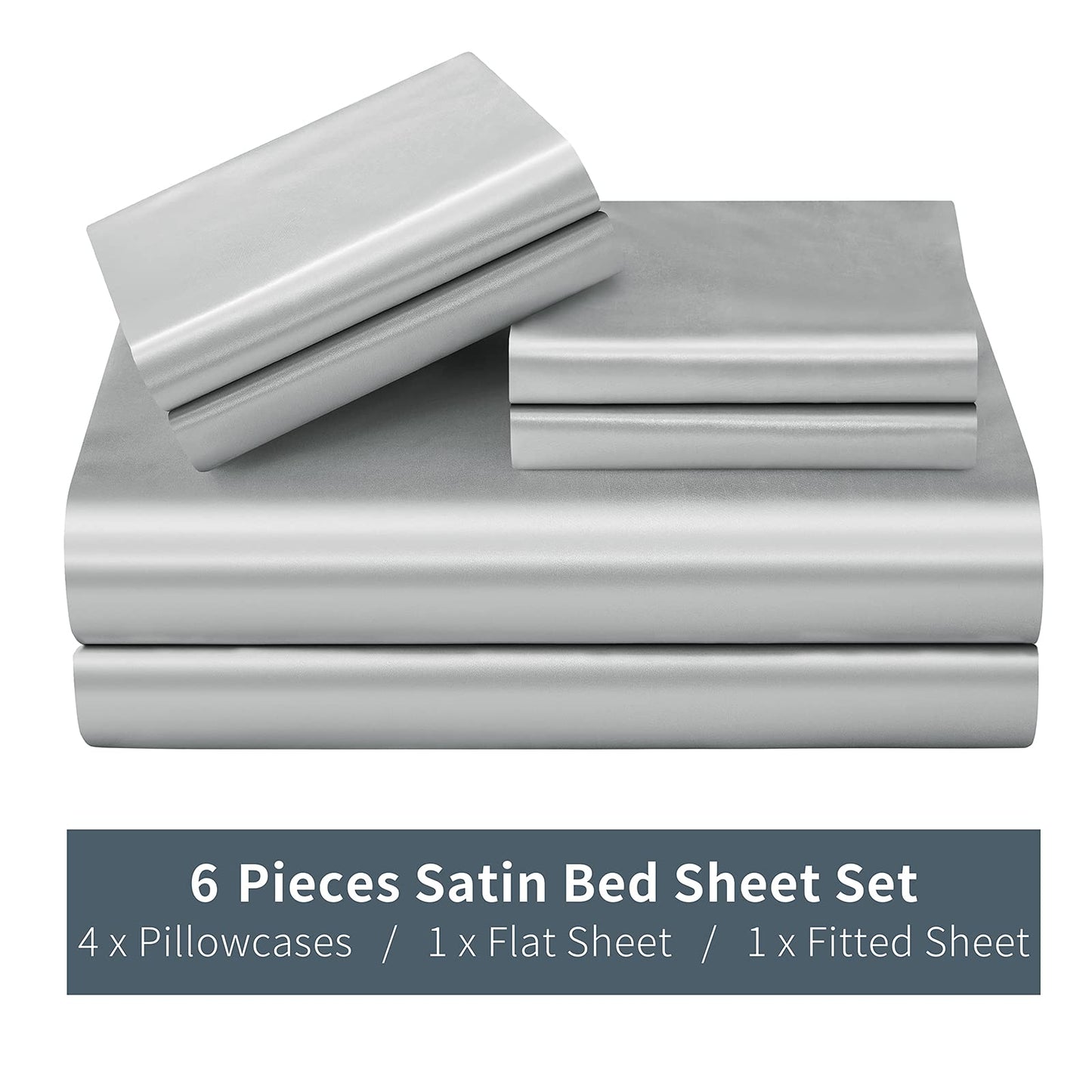 P Pothuiny Satin Sheet Set — Burgundy, Queen