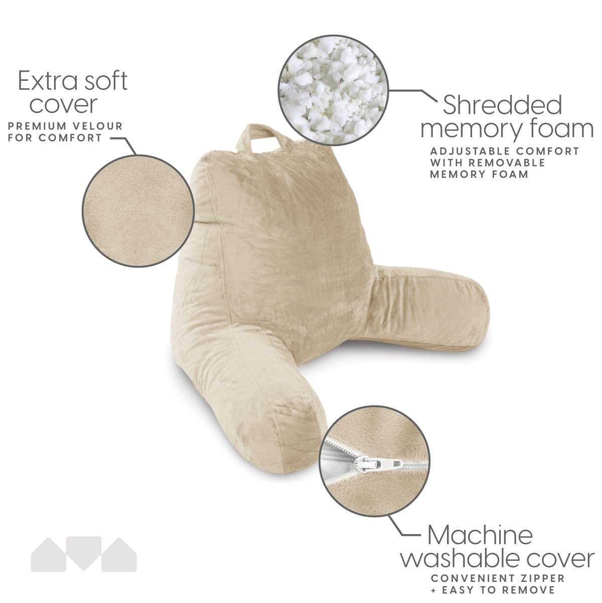 Milliard Reading Pillow — Grey