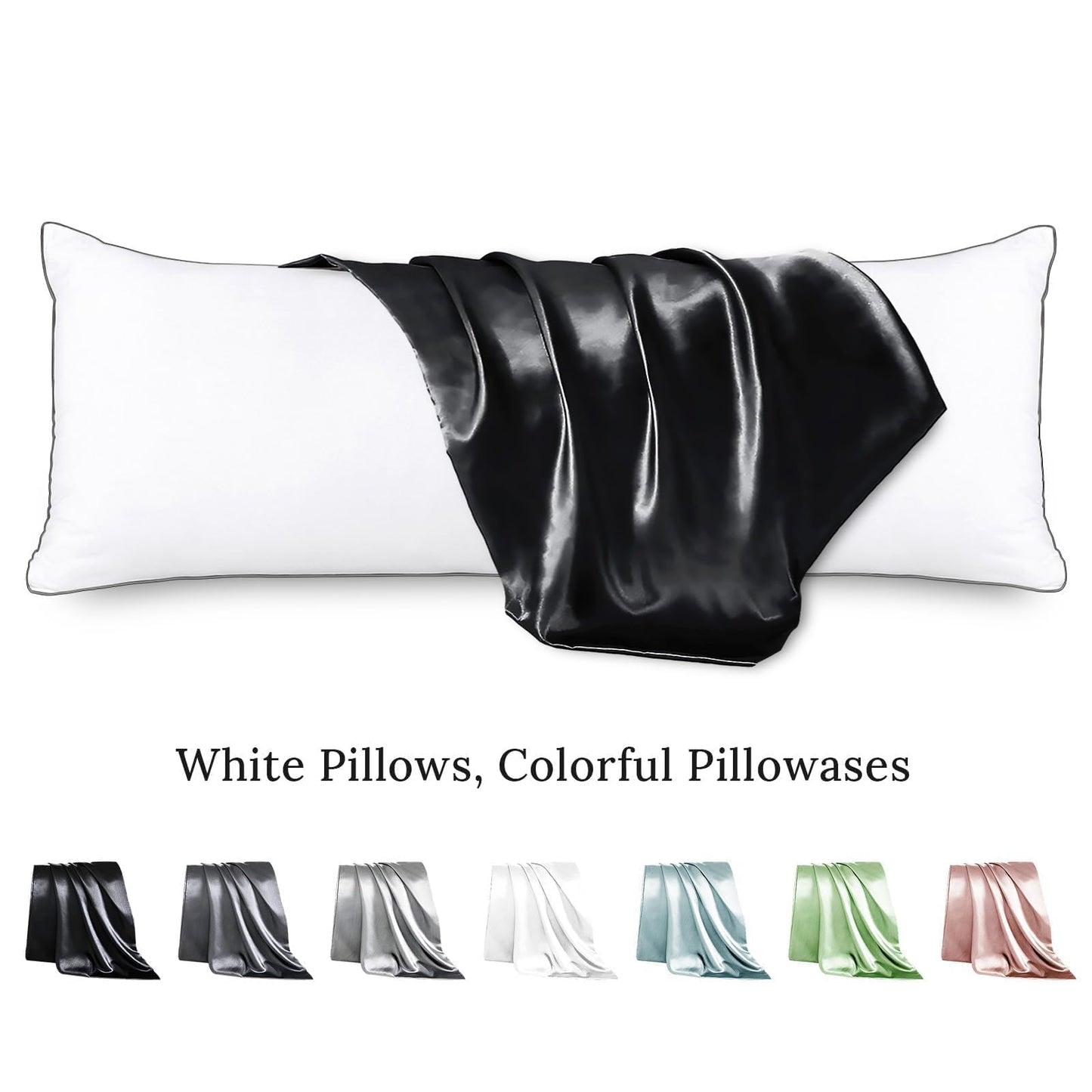 HUXMEYSON Satin Body Pillow — Grey