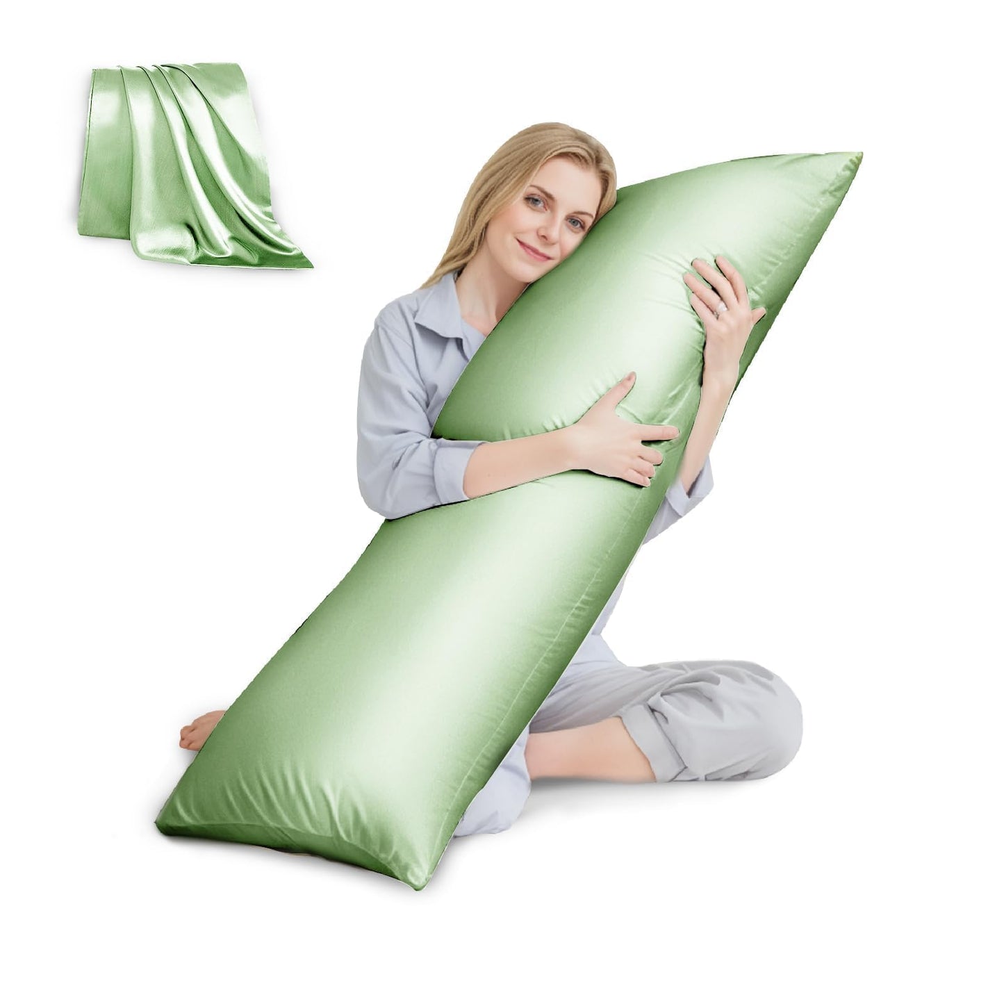 HUXMEYSON Satin Body Pillow — Grey