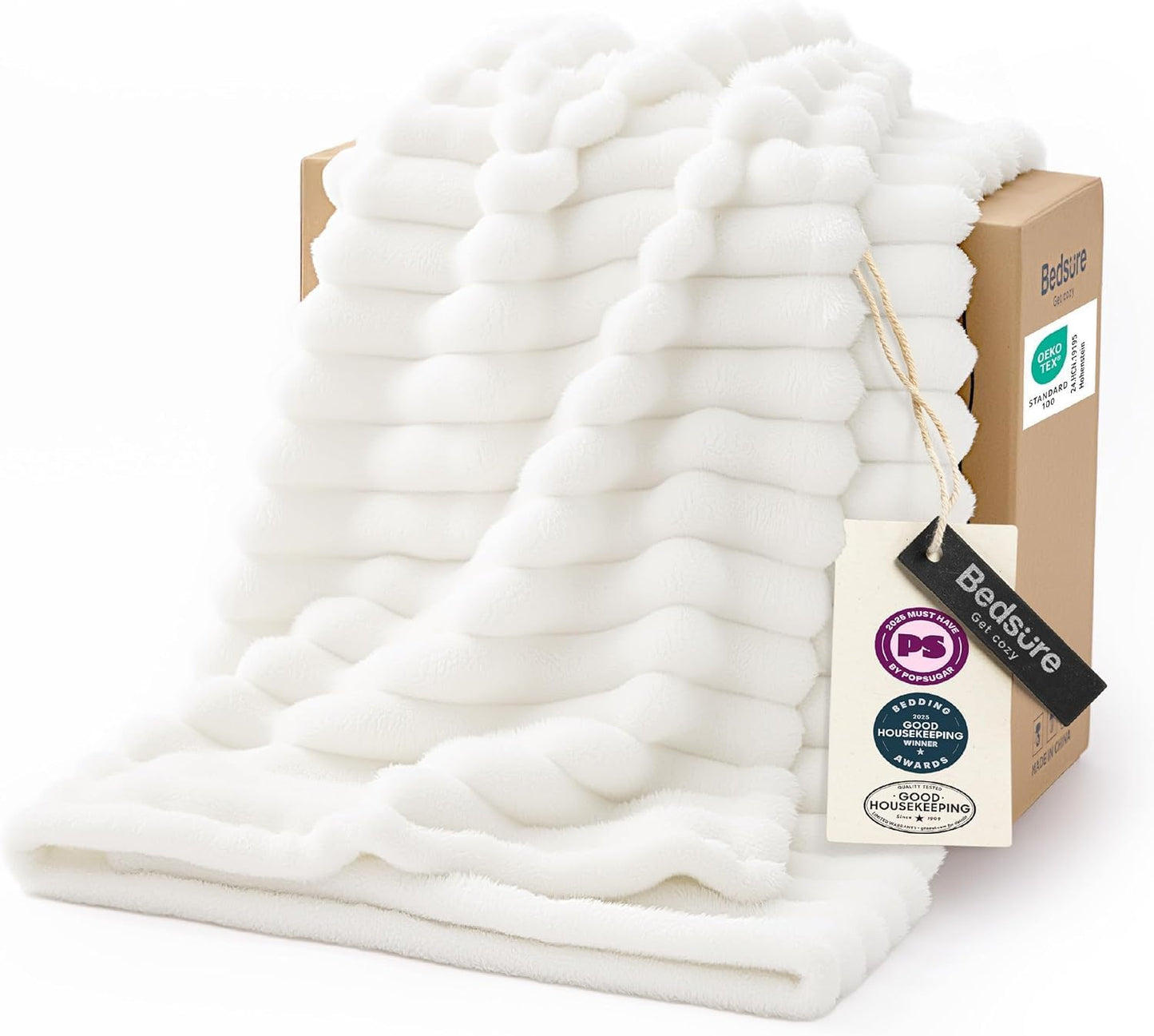 Bedsure GentleSoft Throw — Off-White