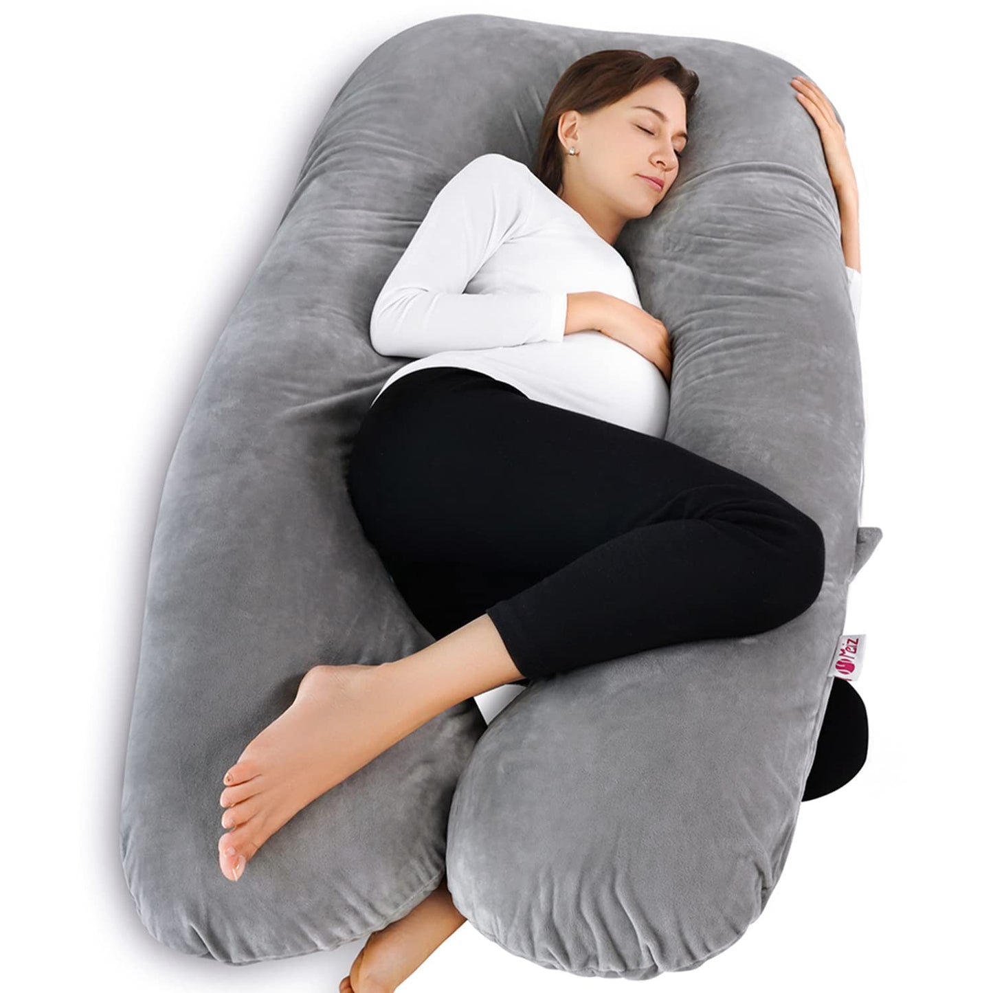 MeiZ Full Body Pregnancy Pillow — Grey