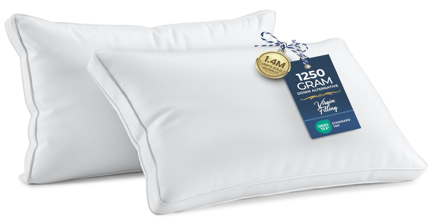 Utopia Down Alternative Pillows — White, Queen (Set of 2)