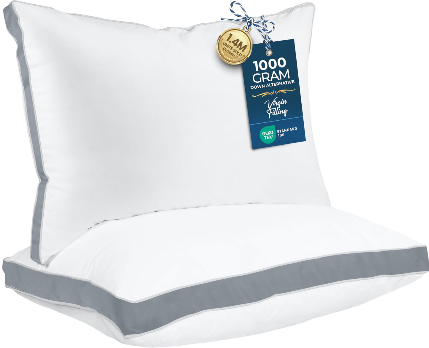 Utopia Down Alternative Pillows — White, Queen (Set of 2)