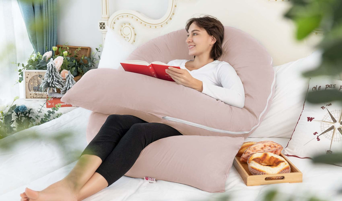 MeiZ Full Body Pregnancy Pillow — Grey