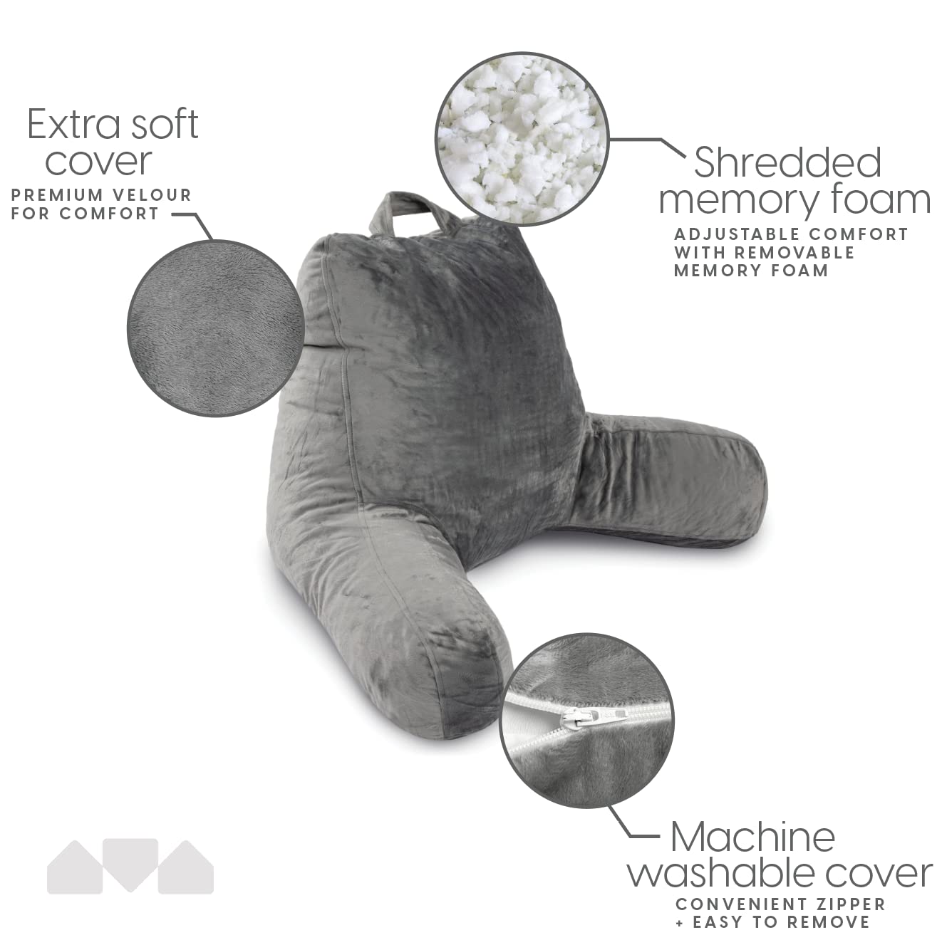 Milliard Reading Pillow — Grey