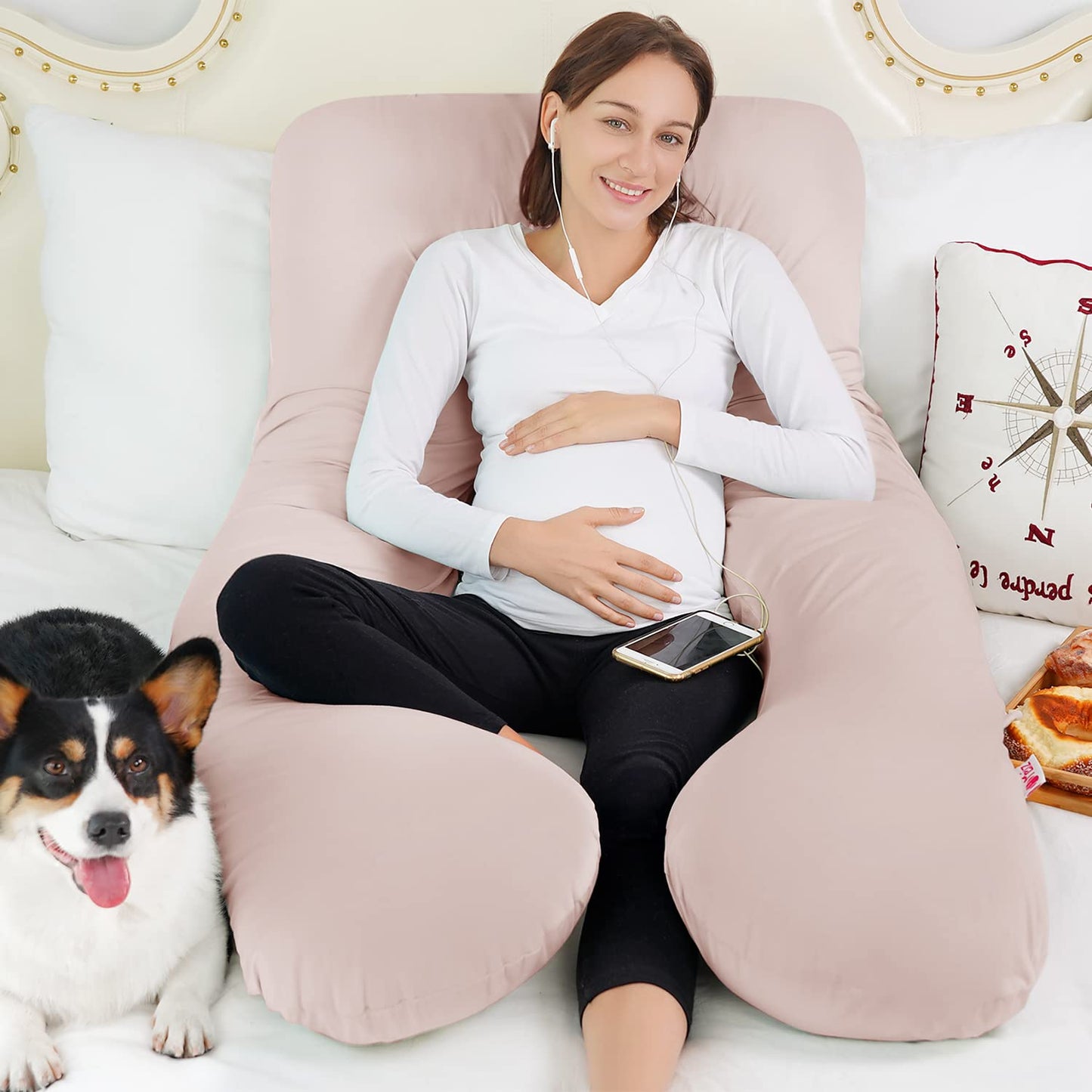 MeiZ Full Body Pregnancy Pillow — Grey