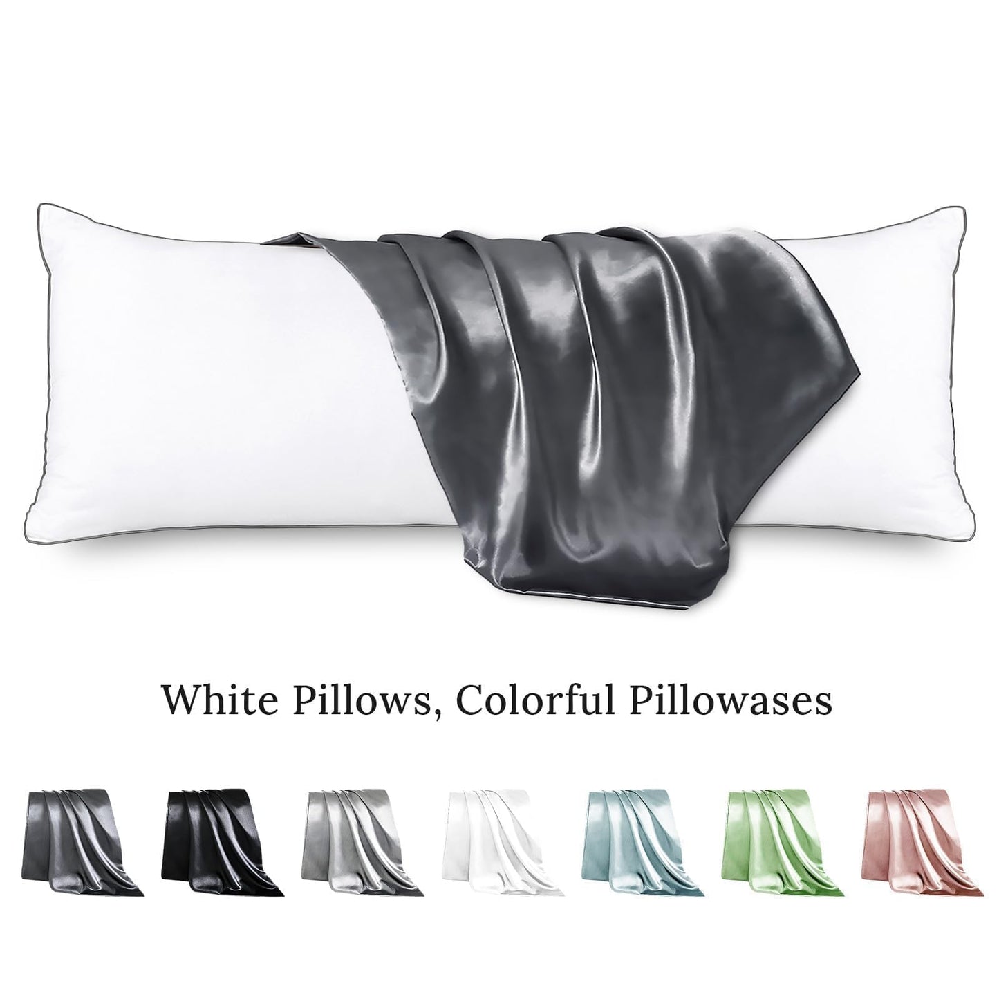 HUXMEYSON Satin Body Pillow — Grey