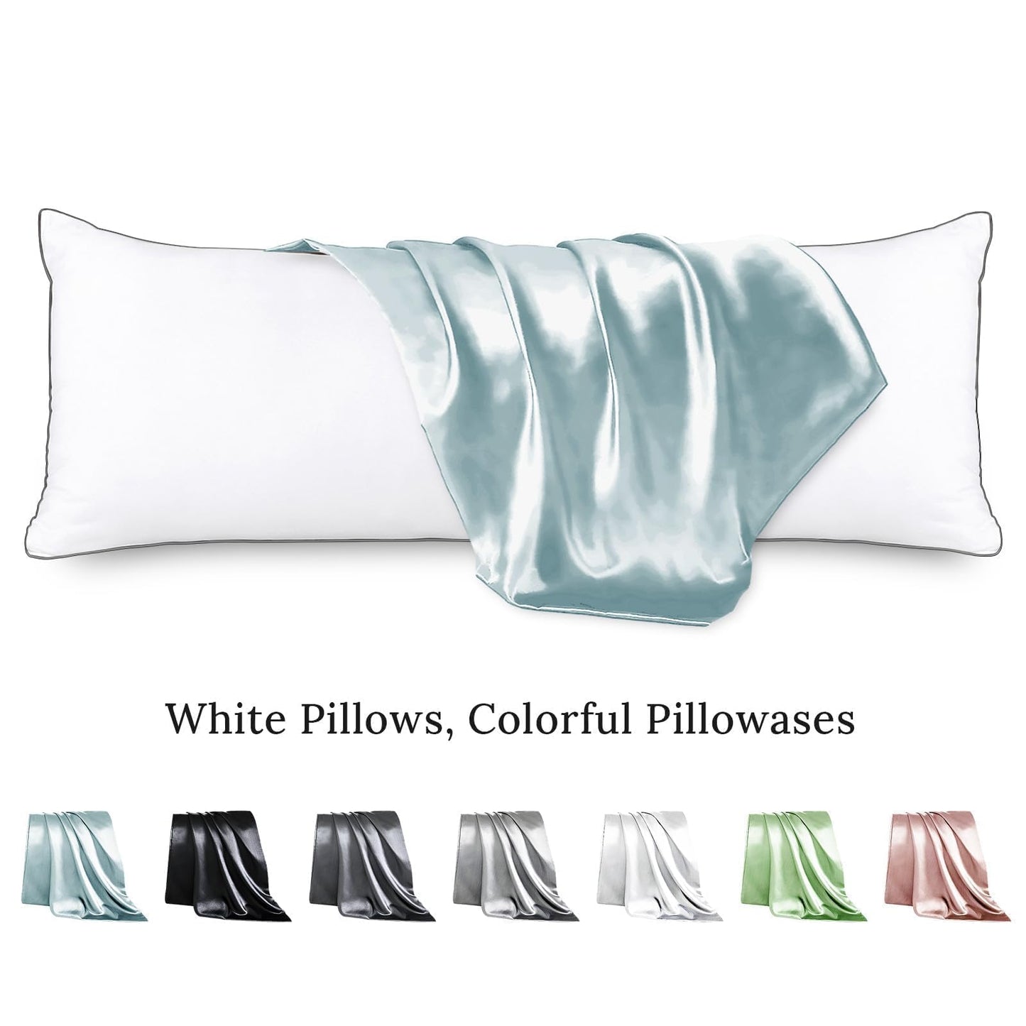 HUXMEYSON Satin Body Pillow — Grey