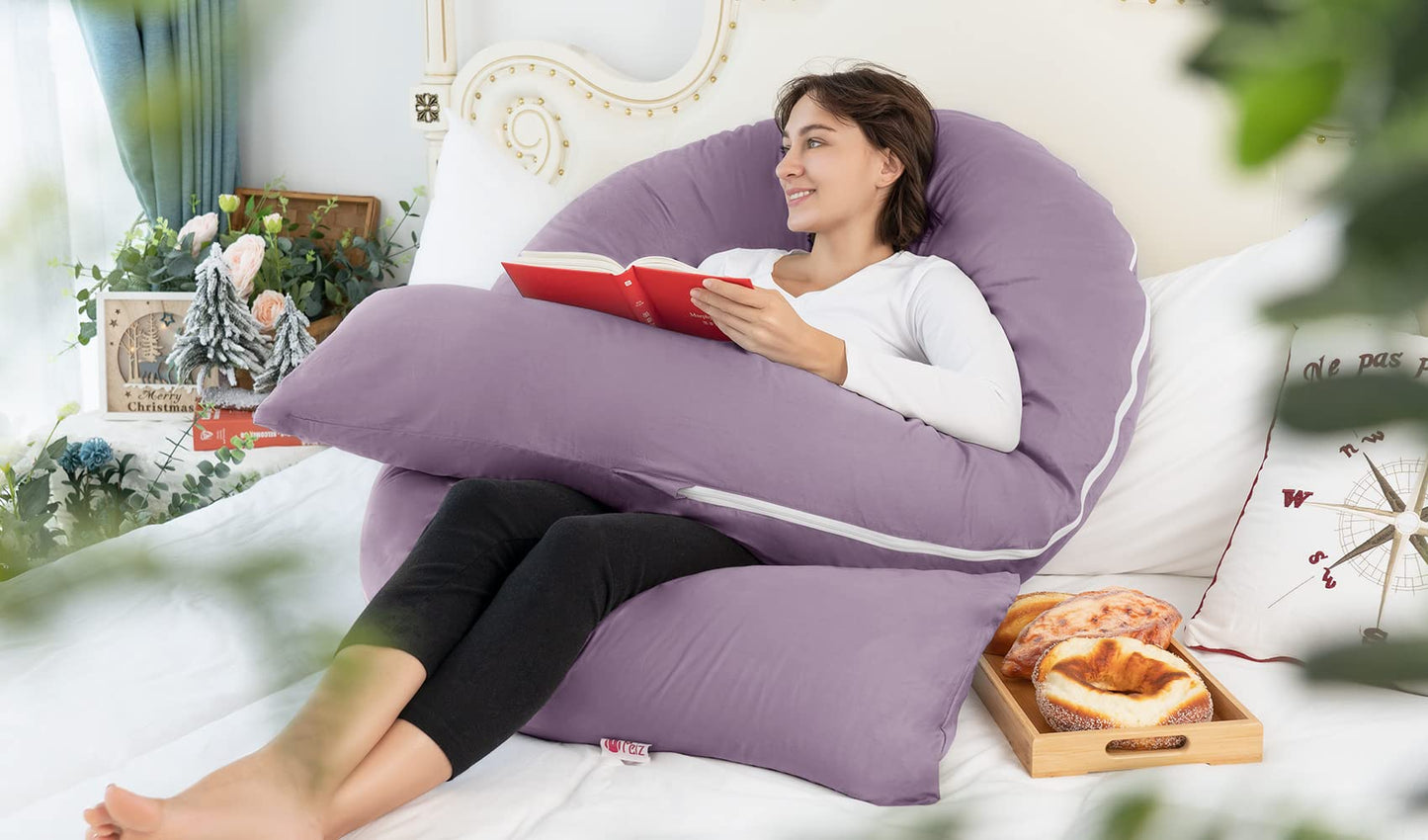 MeiZ Full Body Pregnancy Pillow — Grey