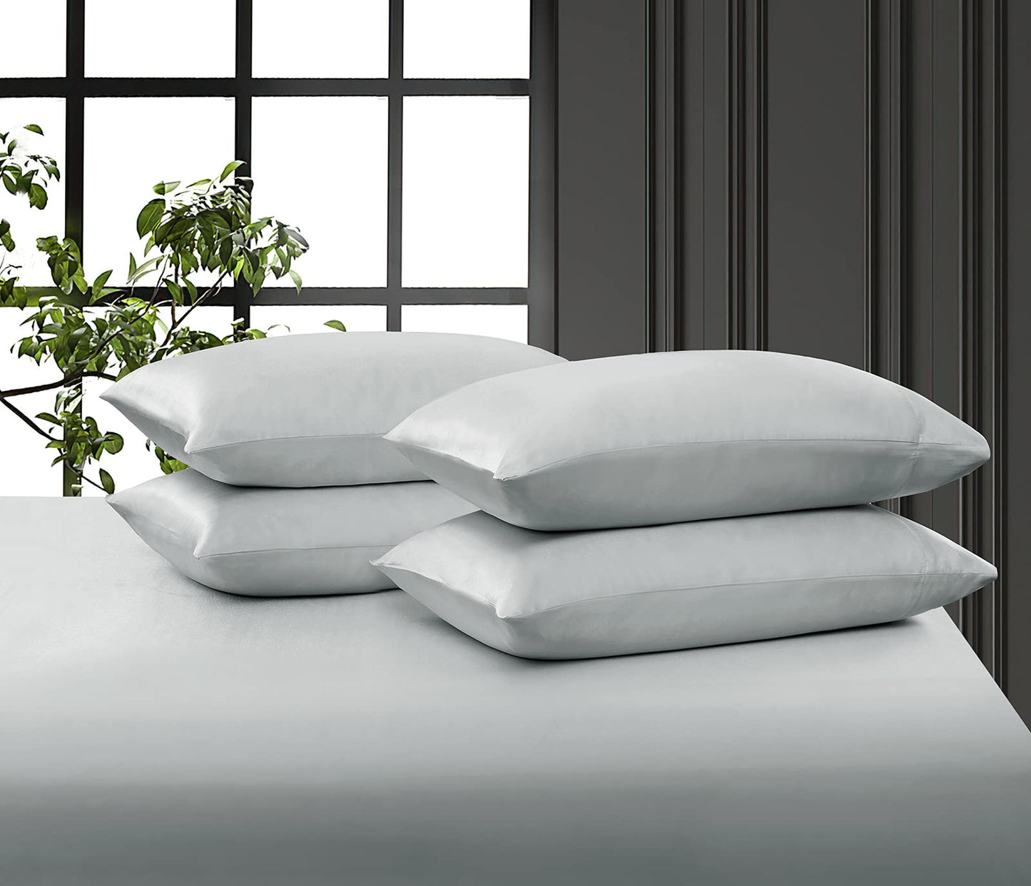 P Pothuiny Satin Sheet Set — Burgundy, Queen