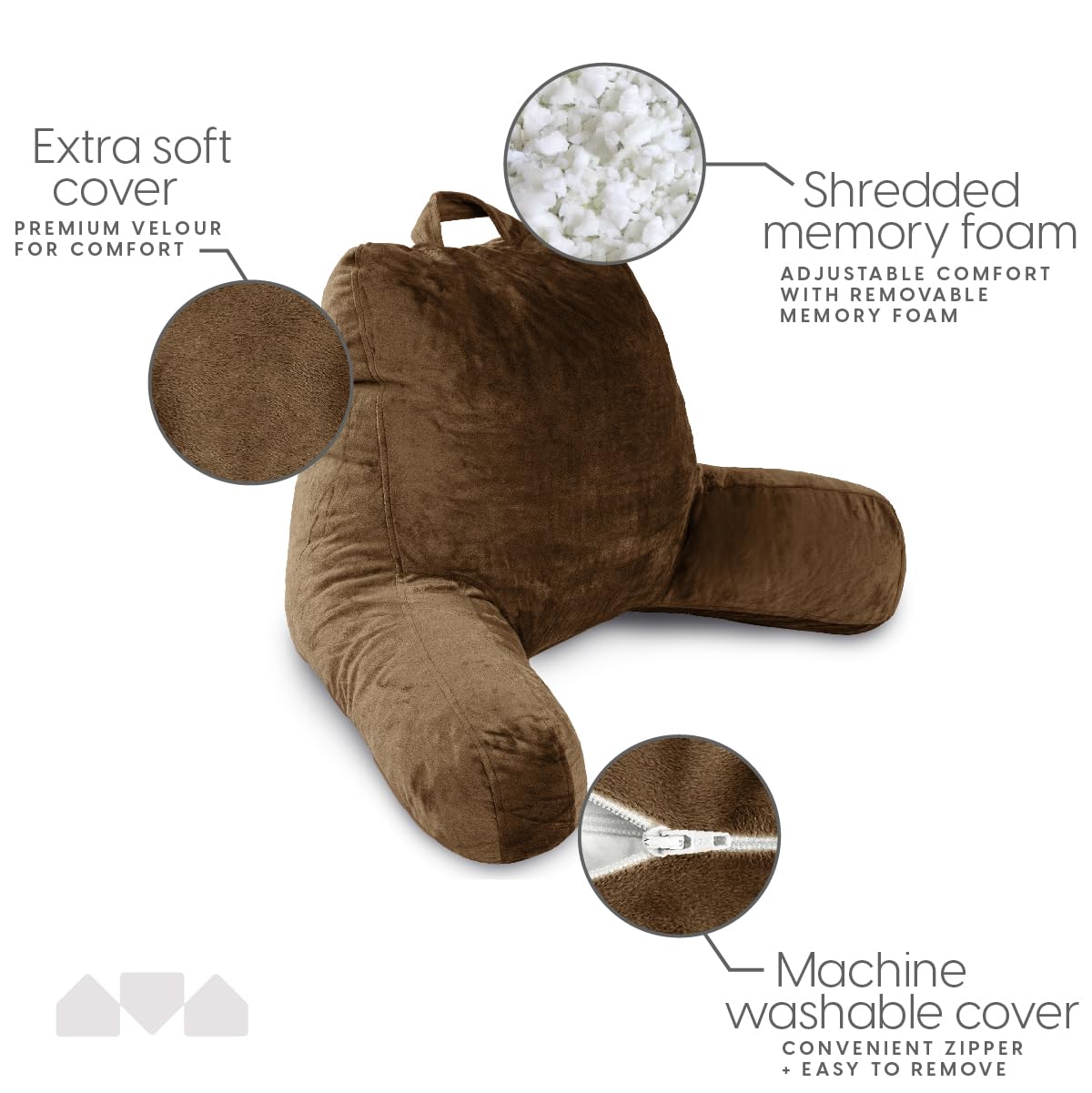 Milliard Reading Pillow — Grey