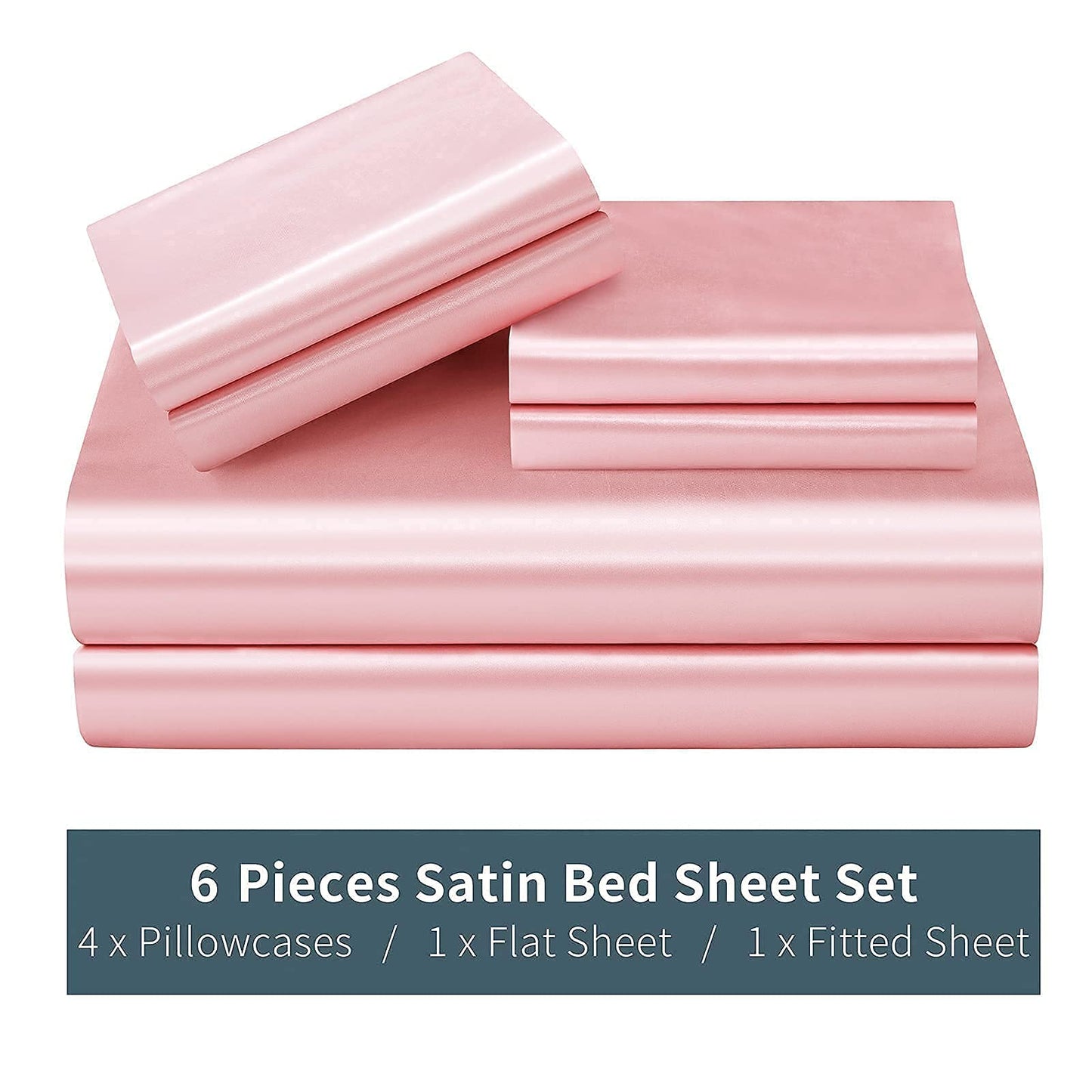 P Pothuiny Satin Sheet Set — Burgundy, Queen