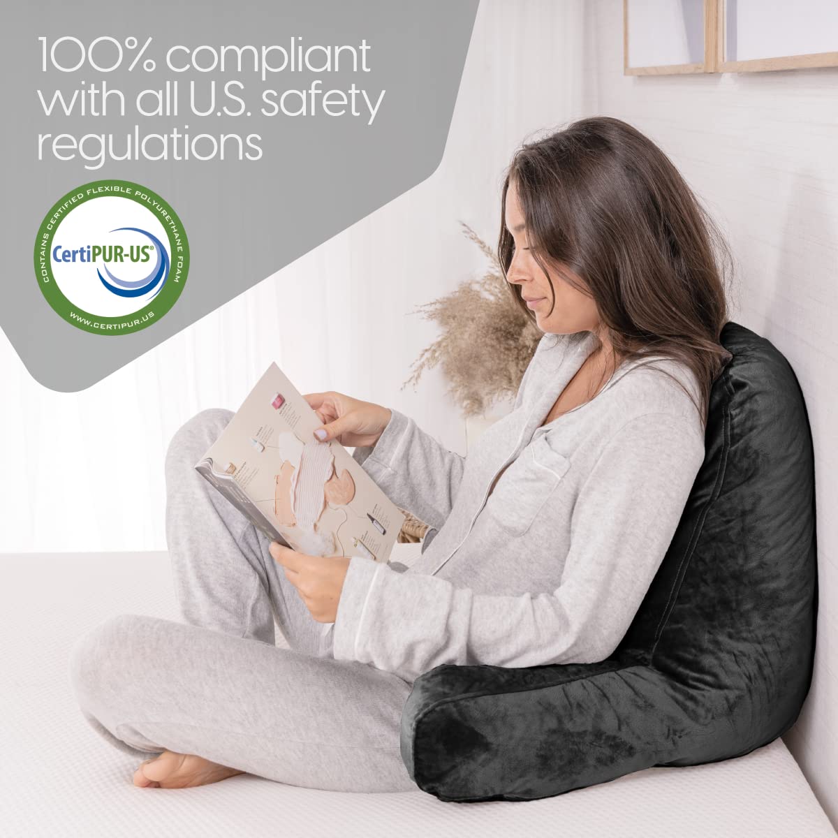 Milliard Reading Pillow — Grey