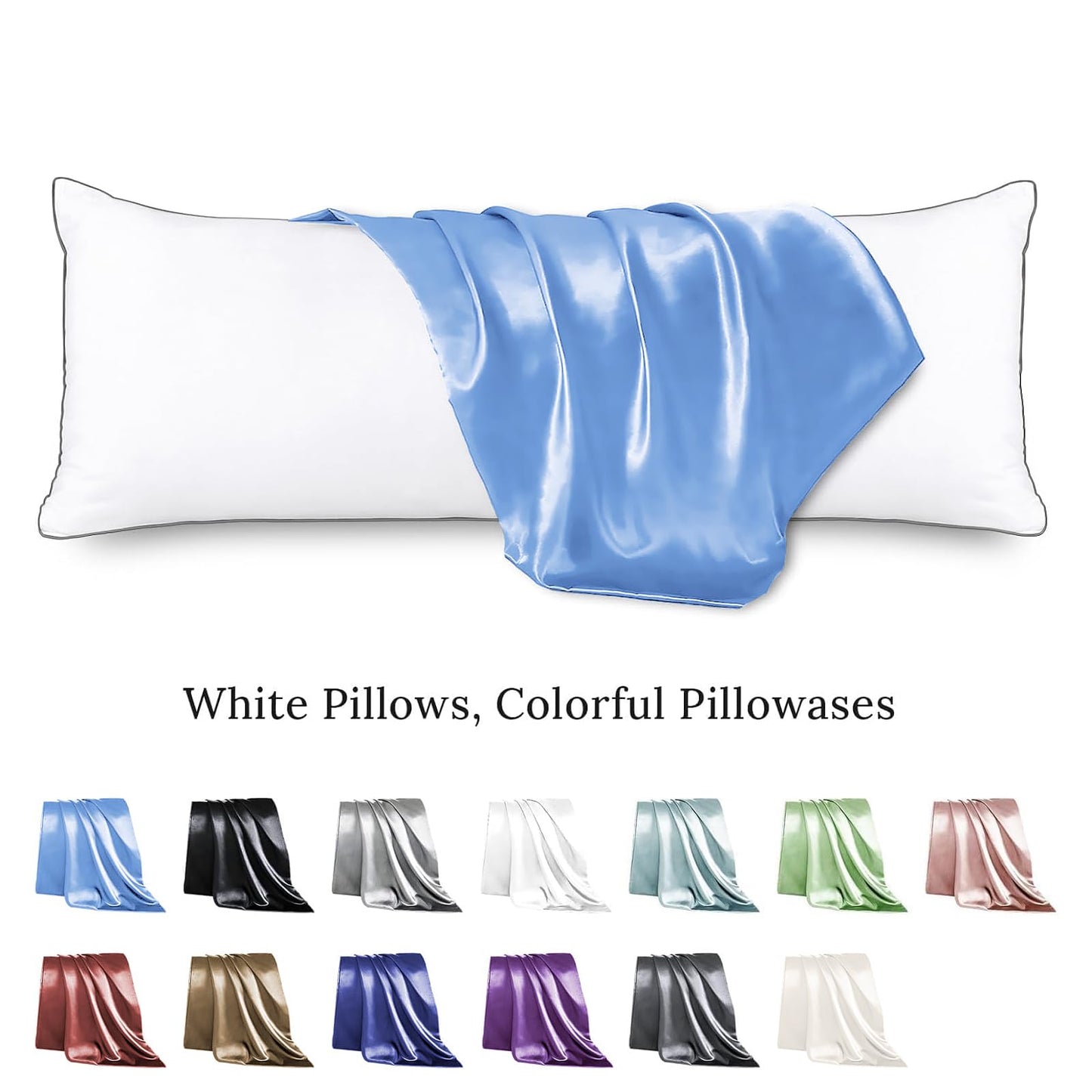 HUXMEYSON Satin Body Pillow — Grey