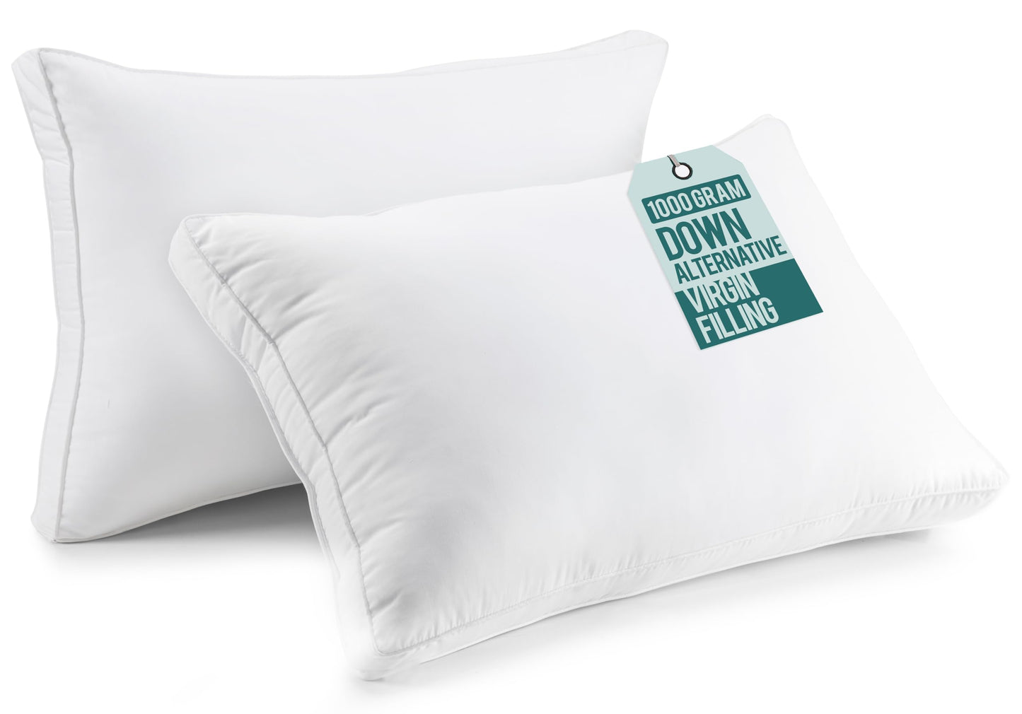 Utopia Down Alternative Pillows — White, Queen (Set of 2)
