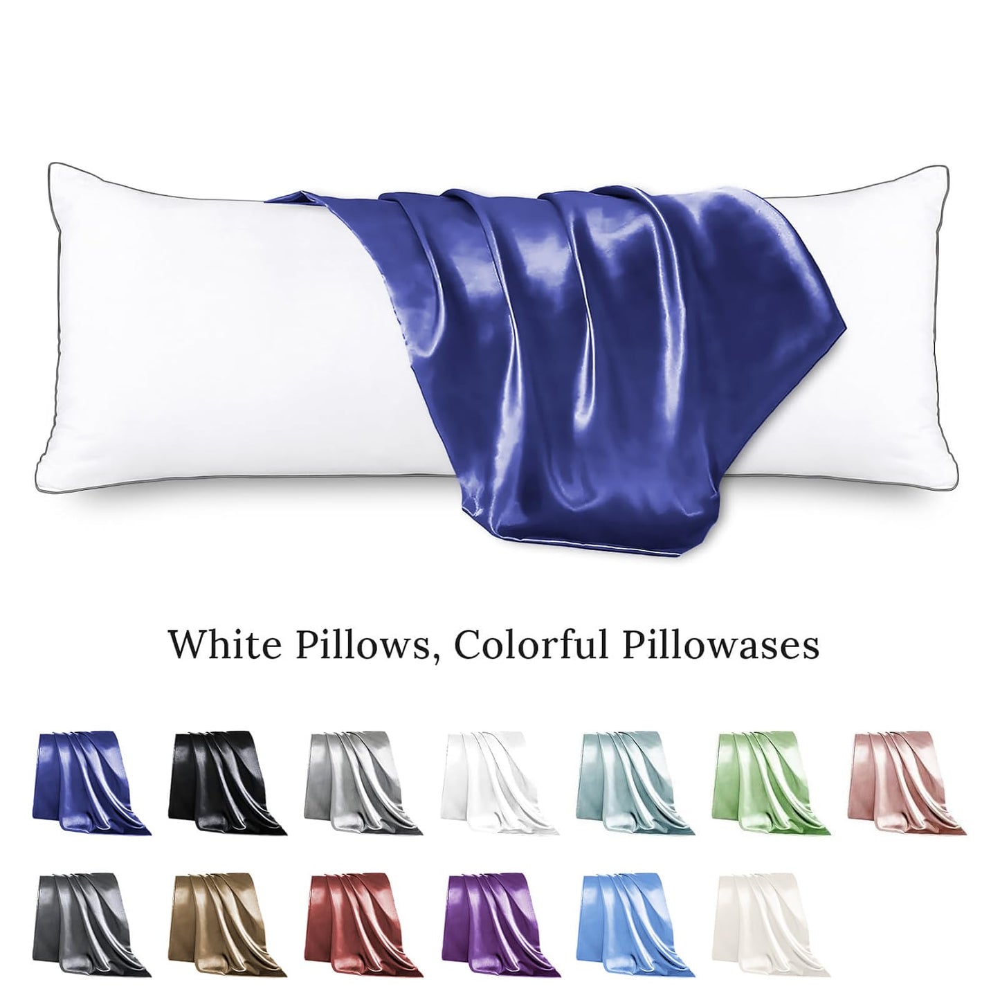 HUXMEYSON Satin Body Pillow — Grey