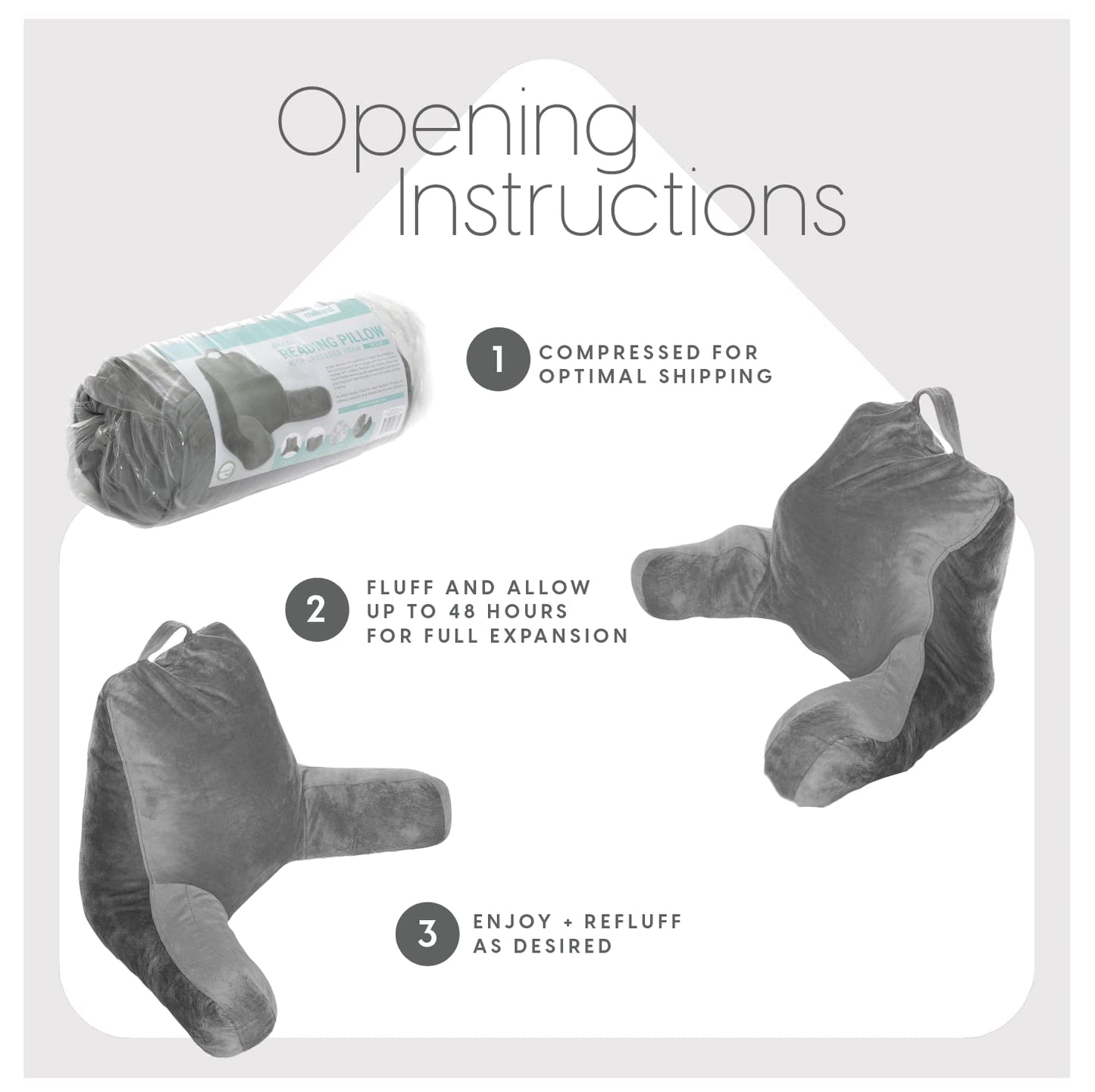 Milliard Reading Pillow — Grey