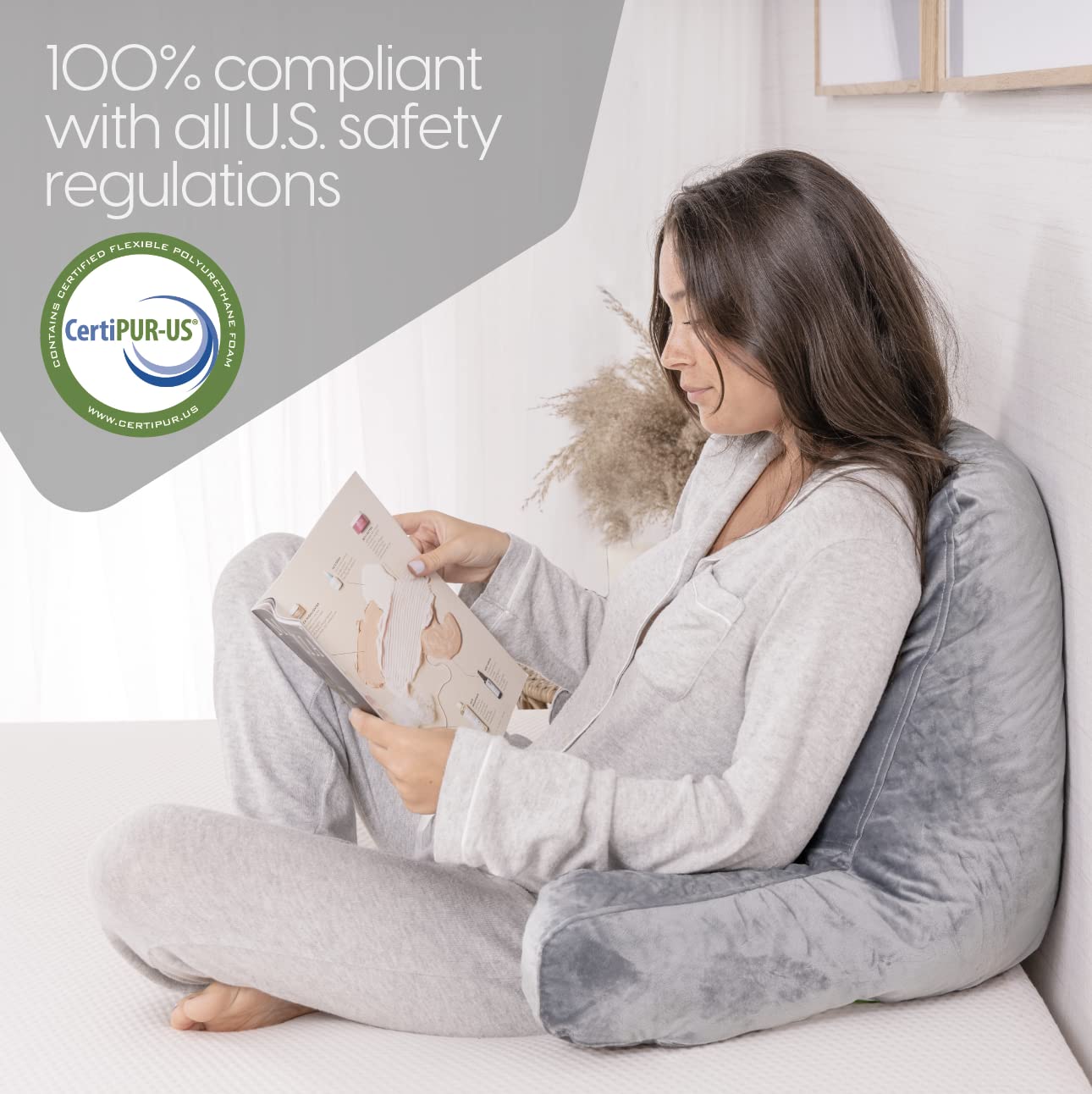 Milliard Reading Pillow — Grey