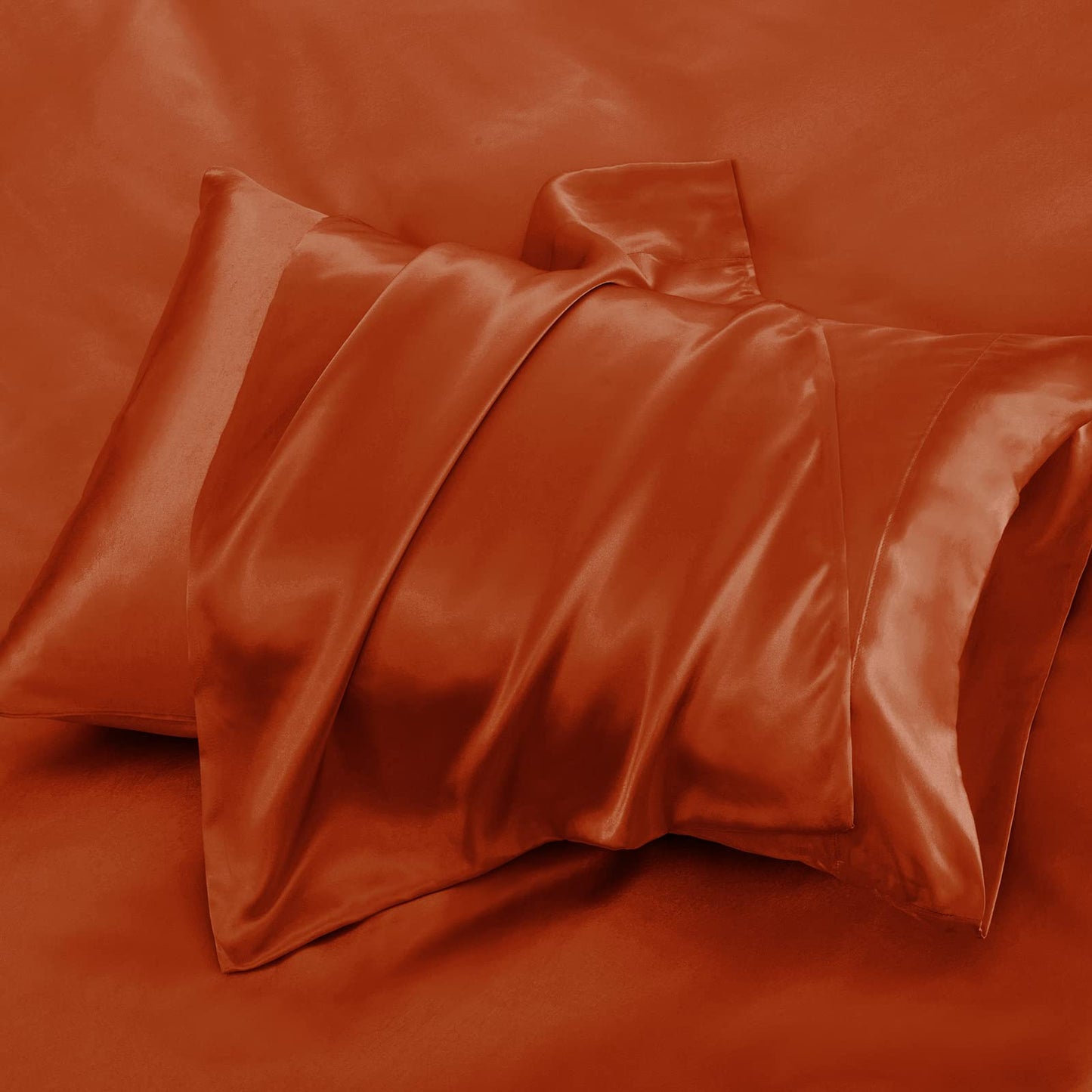P Pothuiny Satin Sheet Set — Burgundy, Queen