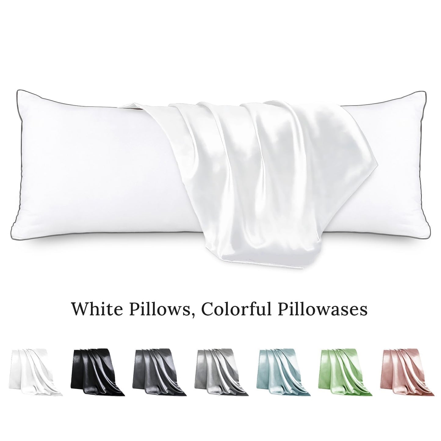 HUXMEYSON Satin Body Pillow — Grey