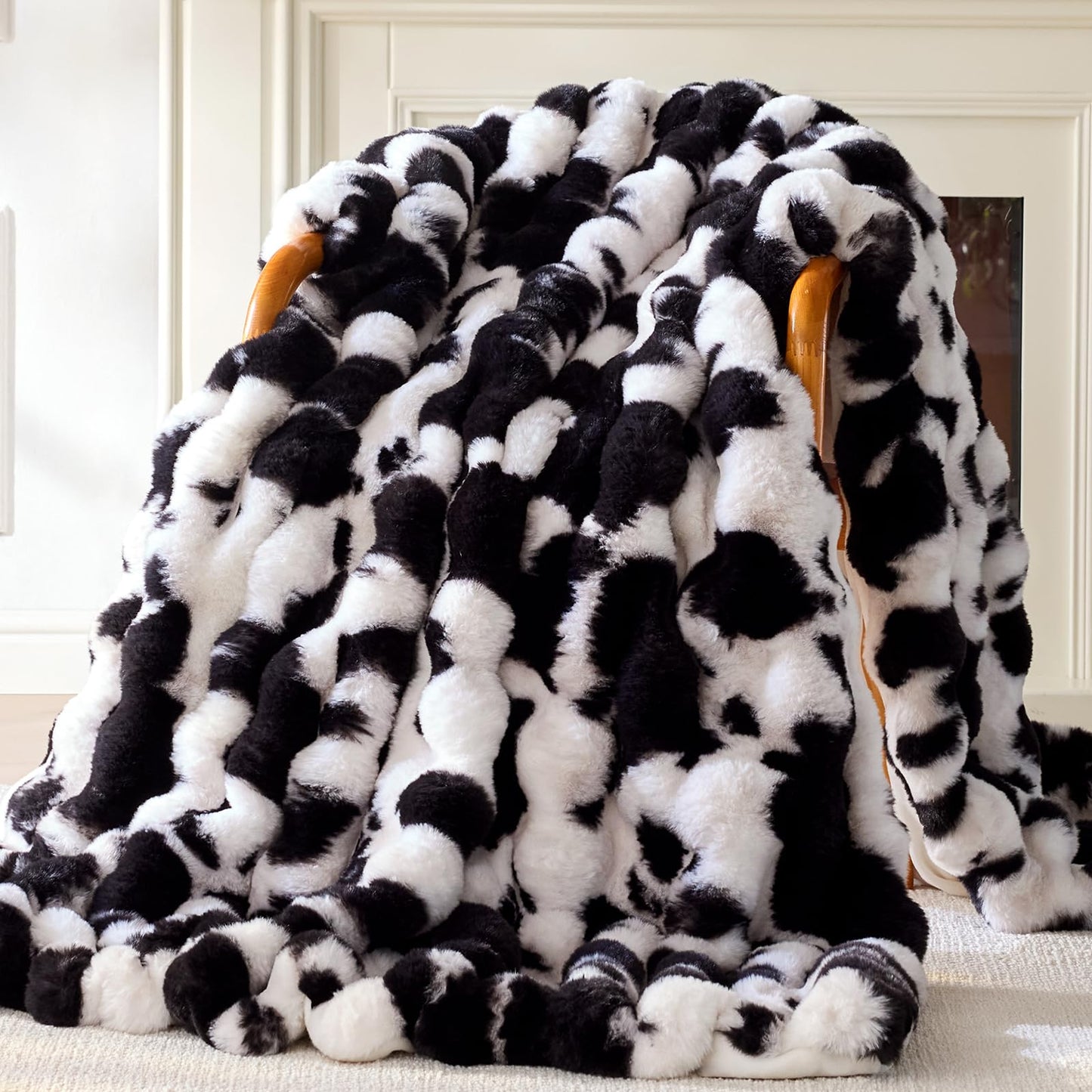 Anysay Faux Fur Throw Blanket — Tie-Dye Grey