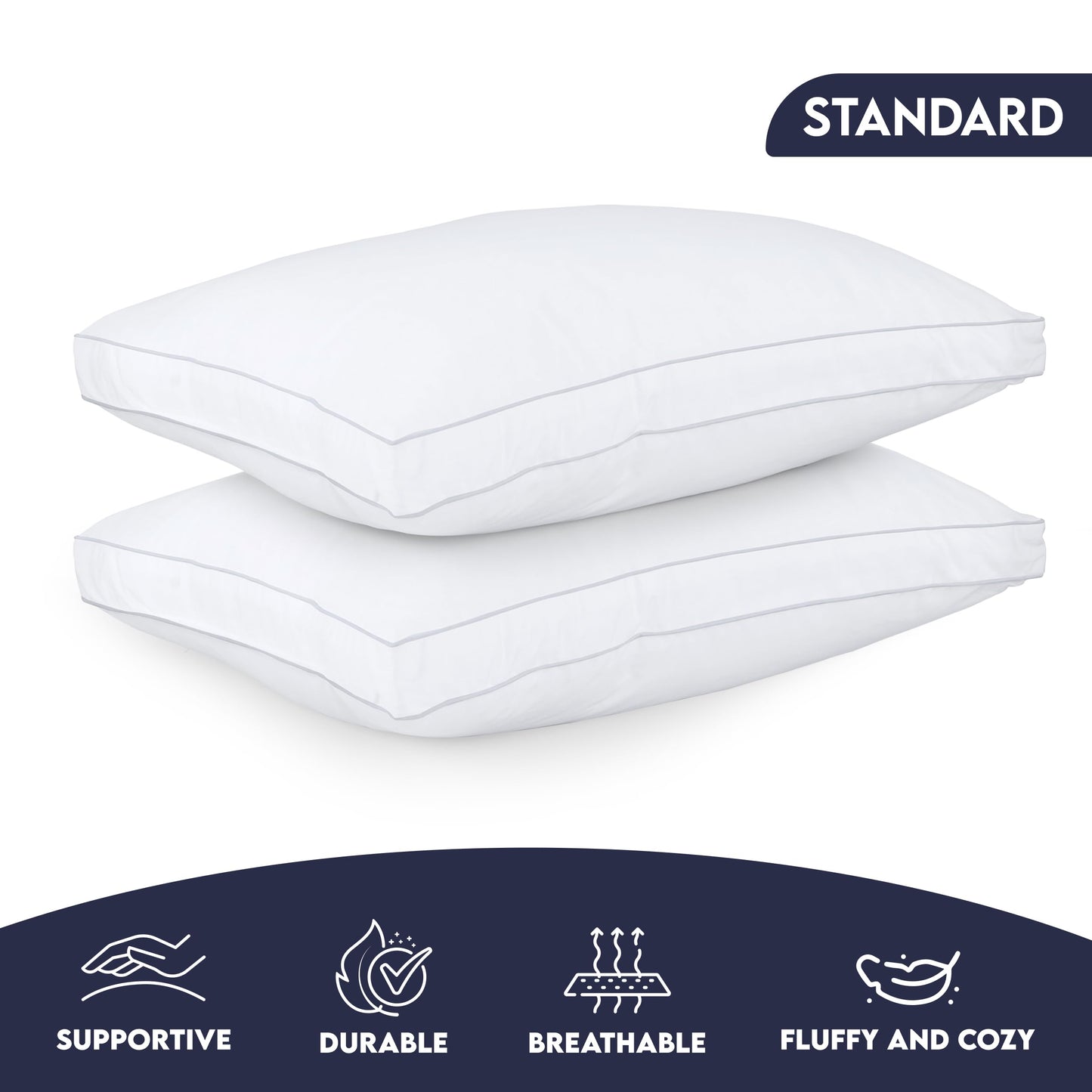 Utopia Down Alternative Pillows — White, Queen (Set of 2)