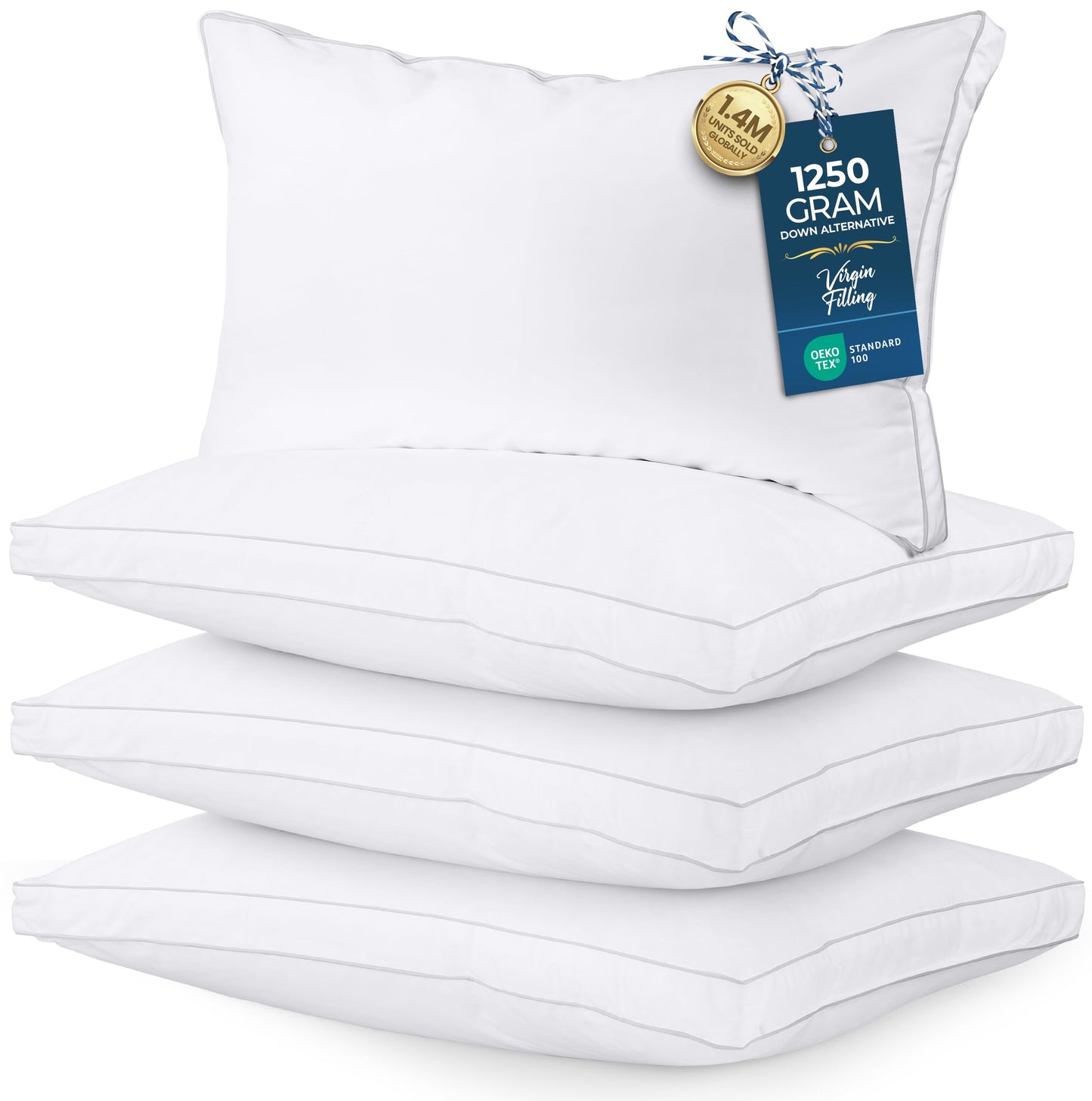 Utopia Down Alternative Pillows — White, Queen (Set of 2)