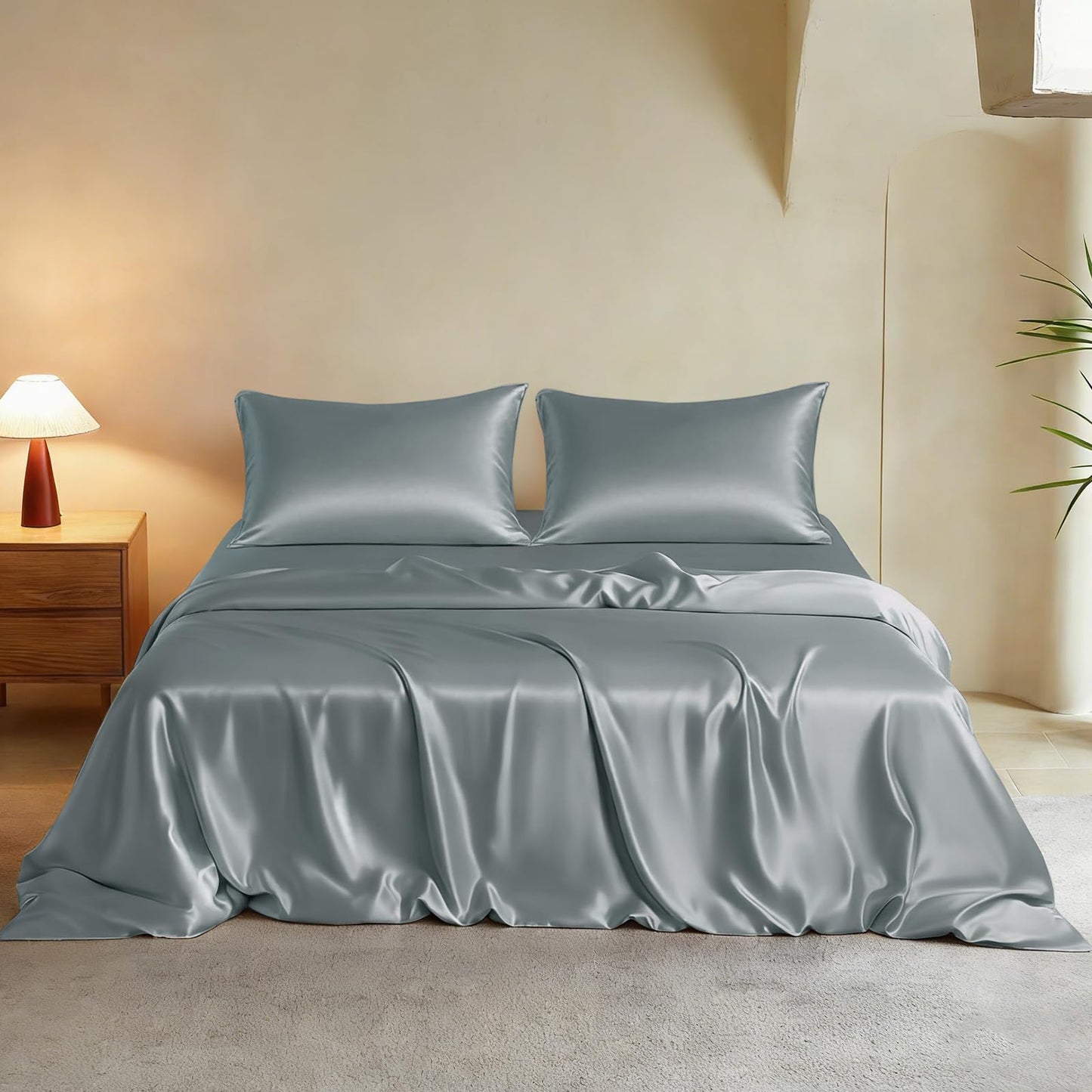 THXSILK Silk Duvet Cover Set — Black, Queen.