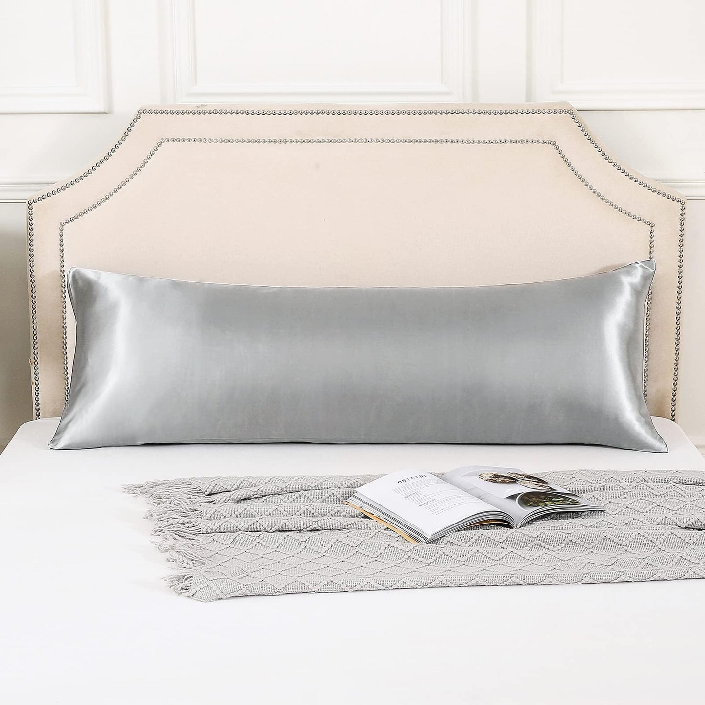 HUXMEYSON Satin Body Pillow — Grey