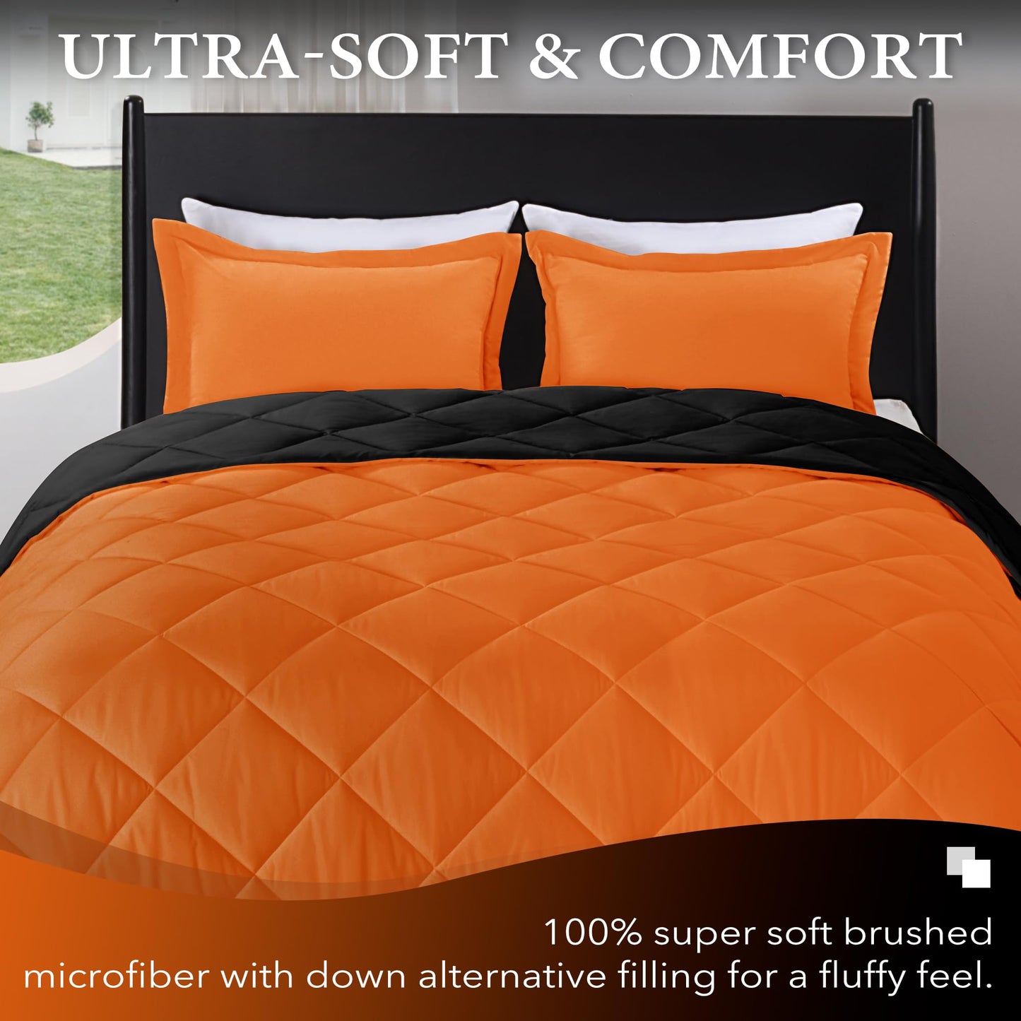 downluxe Comforter Set — Red & Black, King