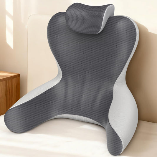 Bed Rest Reading Pillow — Grey & Dark Grey