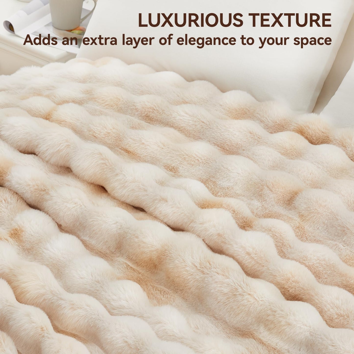 Anysay Faux Fur Throw Blanket — Tie-Dye Grey