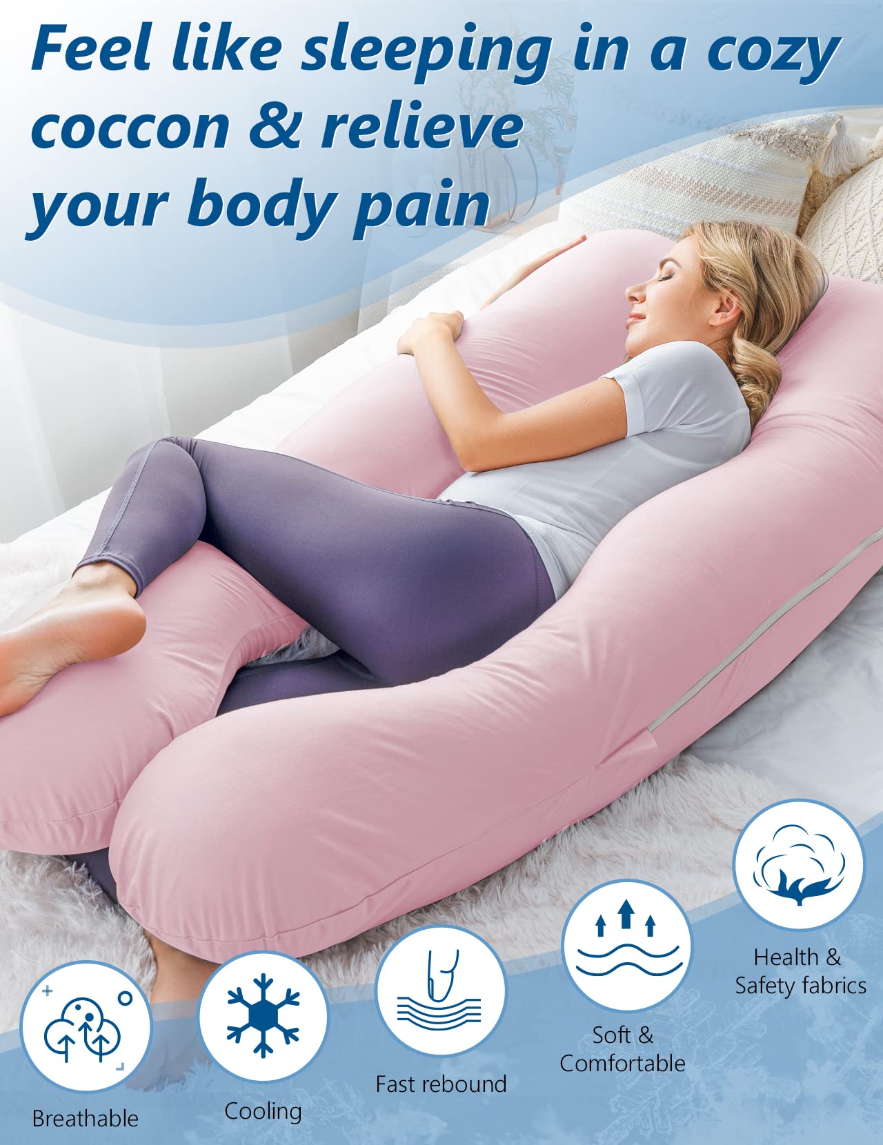 MeiZ Full Body Pregnancy Pillow — Grey