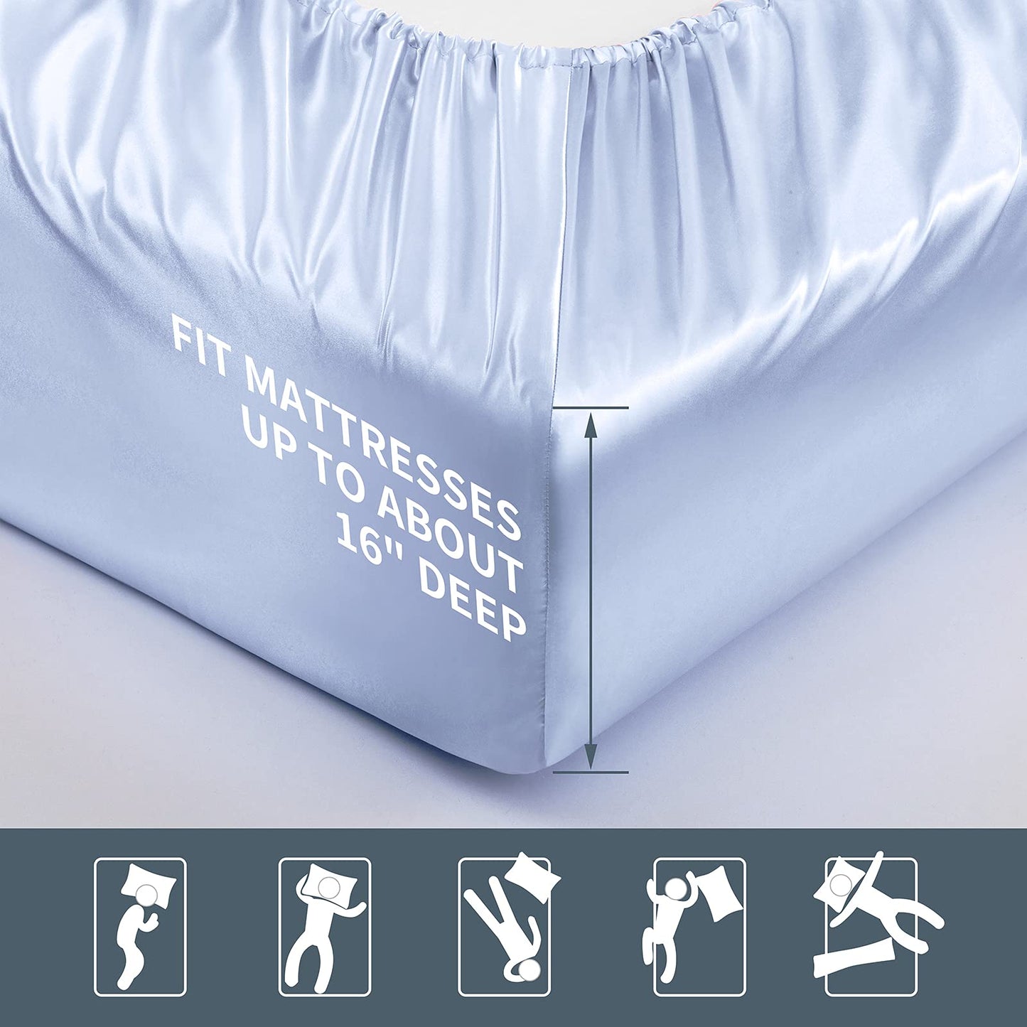 P Pothuiny Satin Sheet Set — Burgundy, Queen